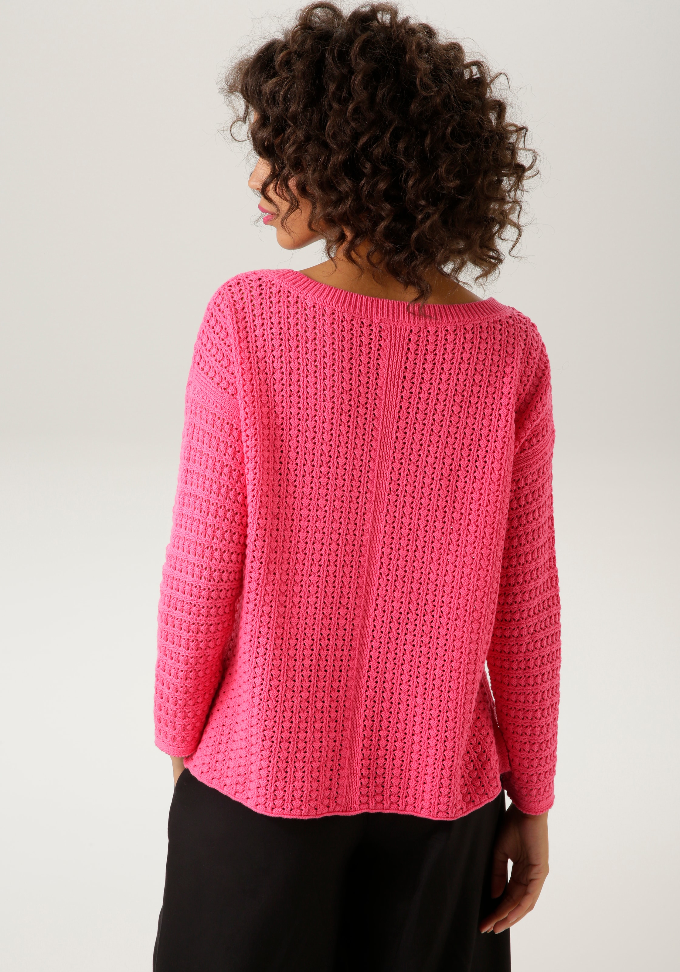 Aniston CASUAL Strickpullover, mit ausdrucksvollem Ajour-Muster