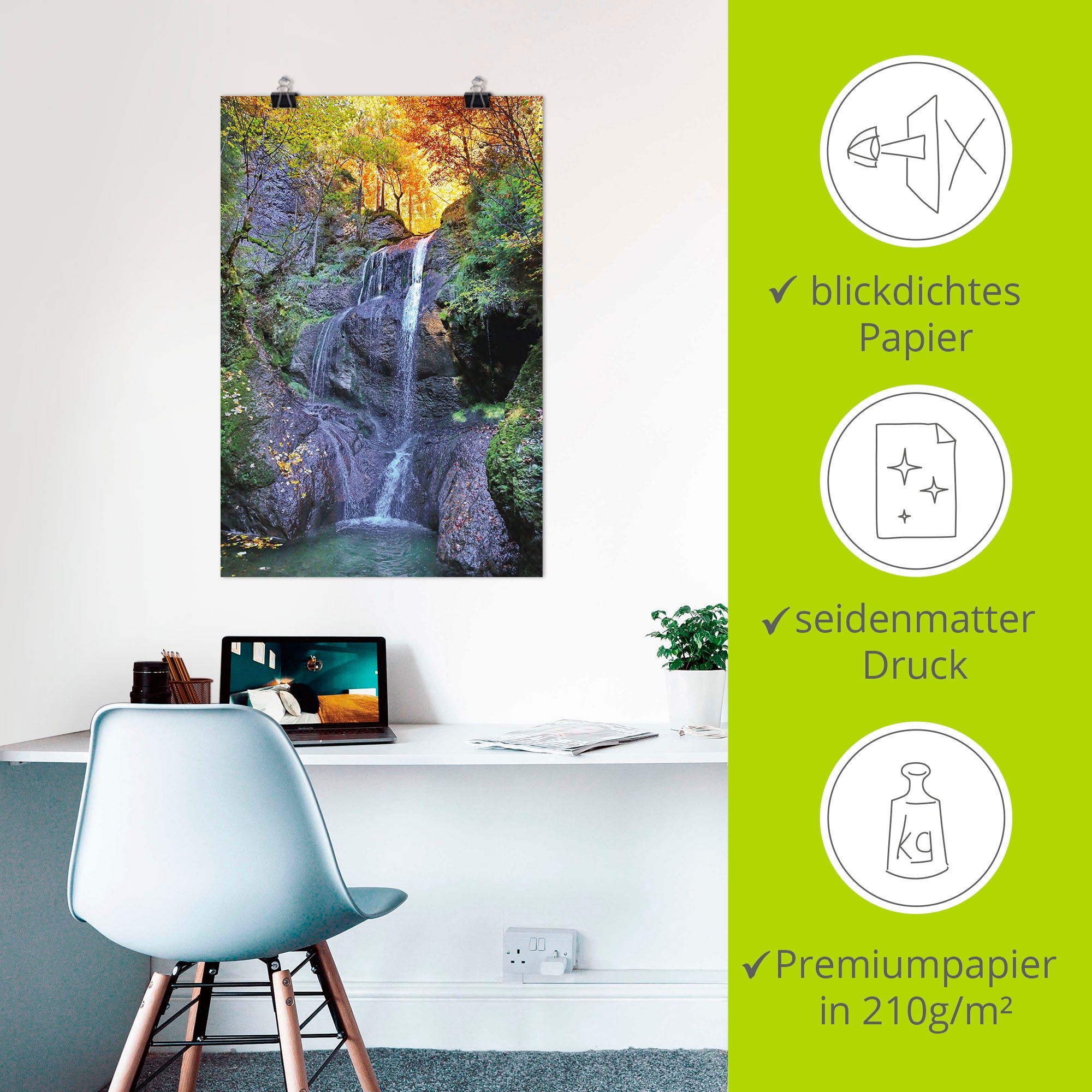 Artland Wandbild »Niedersonthofener Wasserfall im Allgäu«, Wasserfallbilder, (1 St.), als Leinwandbild, Poster in verschied. Grössen