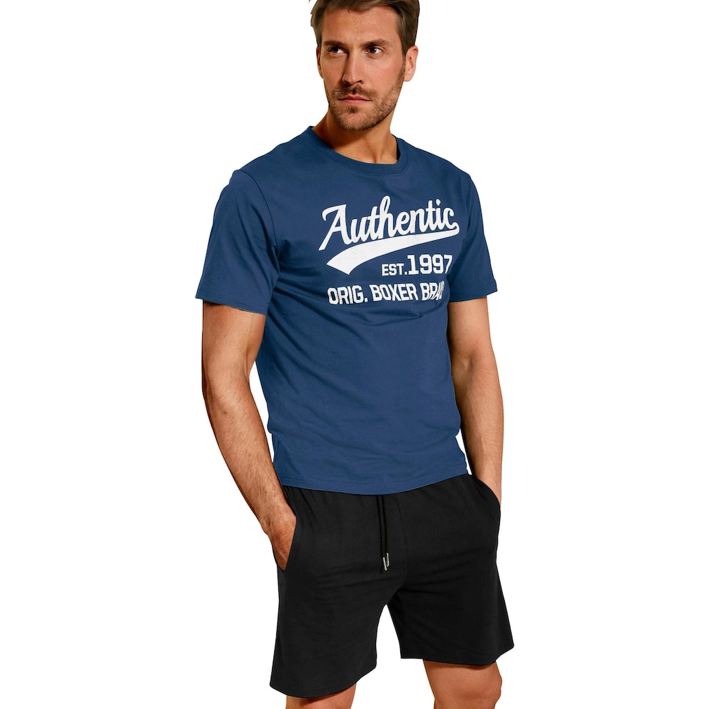 AUTHENTIC UNDERWEAR Schlafshorts »kurze Relaxshort, mit Kordel, Jogginghose,«, aus reiner Baumwolle