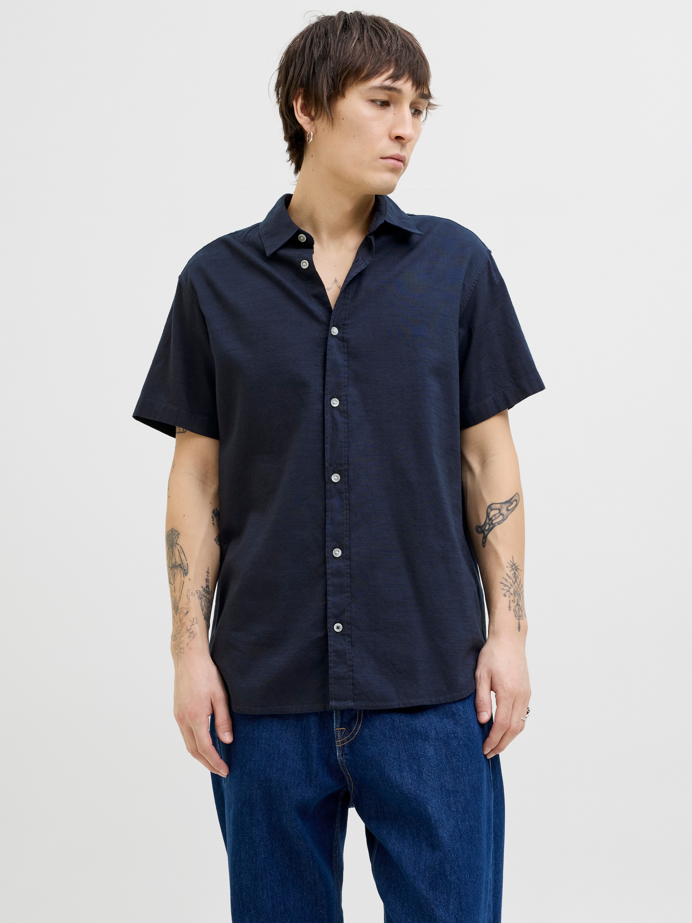 Jack & Jones Kurzarmhemd »JJPIERRE SLUB SHIRT SS«