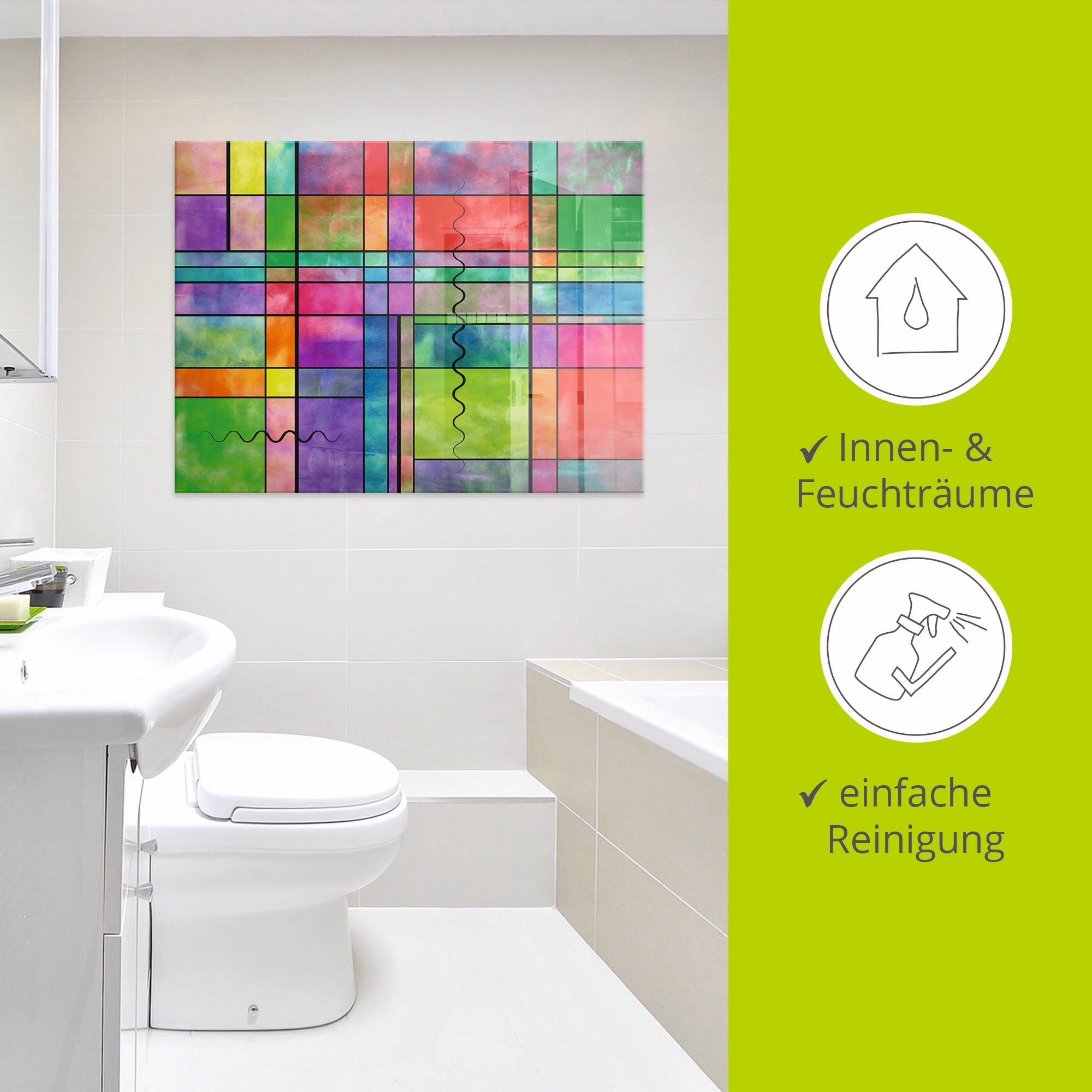 Artland Glasbild »Bunt Abstrakt«, Muster, (1 St.), in verschiedenen Grössen