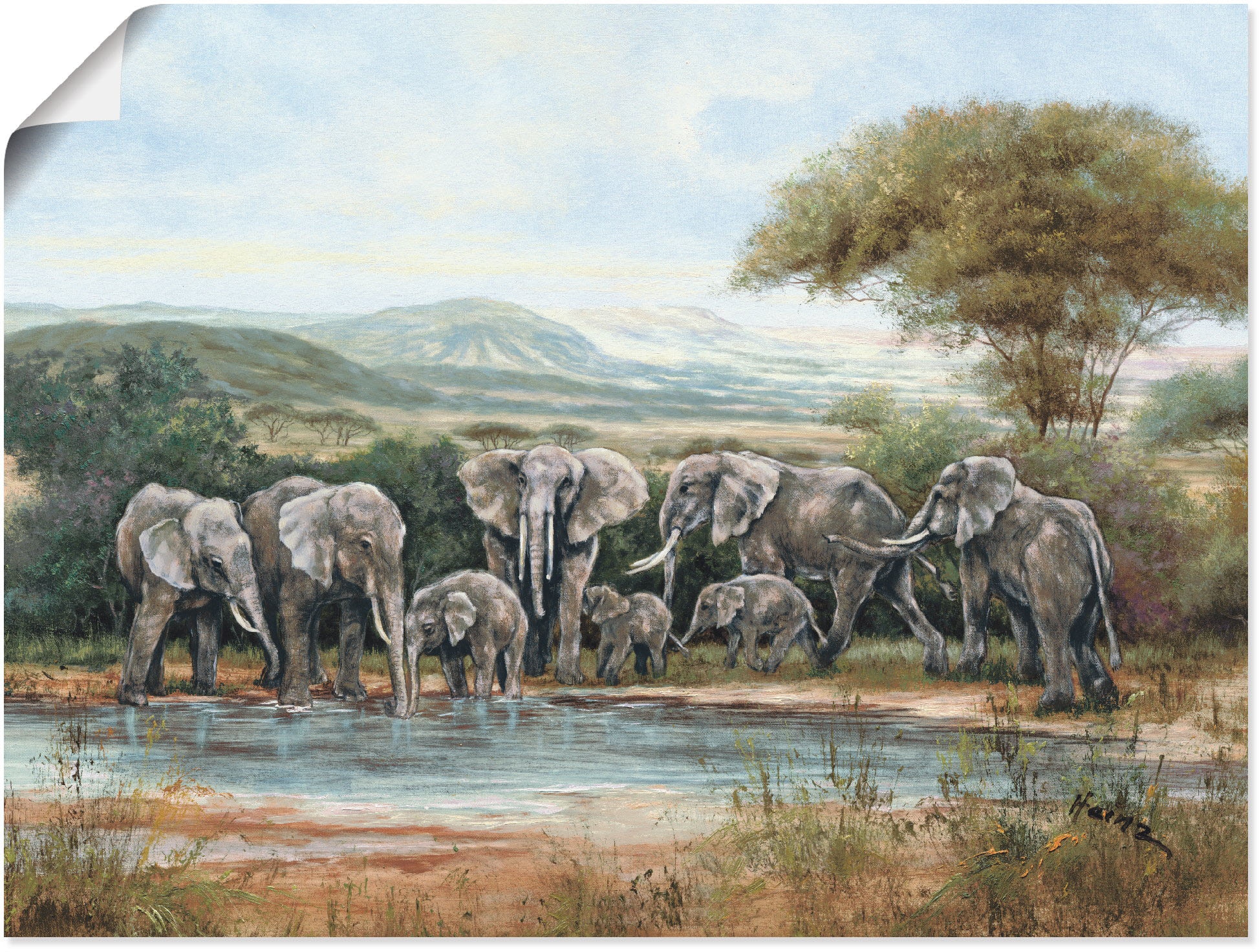 als (1 Artland Alubild, Elefanten versch. »Elefantenfamilie«, Poster in online St.), | Bilder, bestellen Jelmoli-Versand Leinwandbild, Wandaufkleber Wandbild oder Grössen