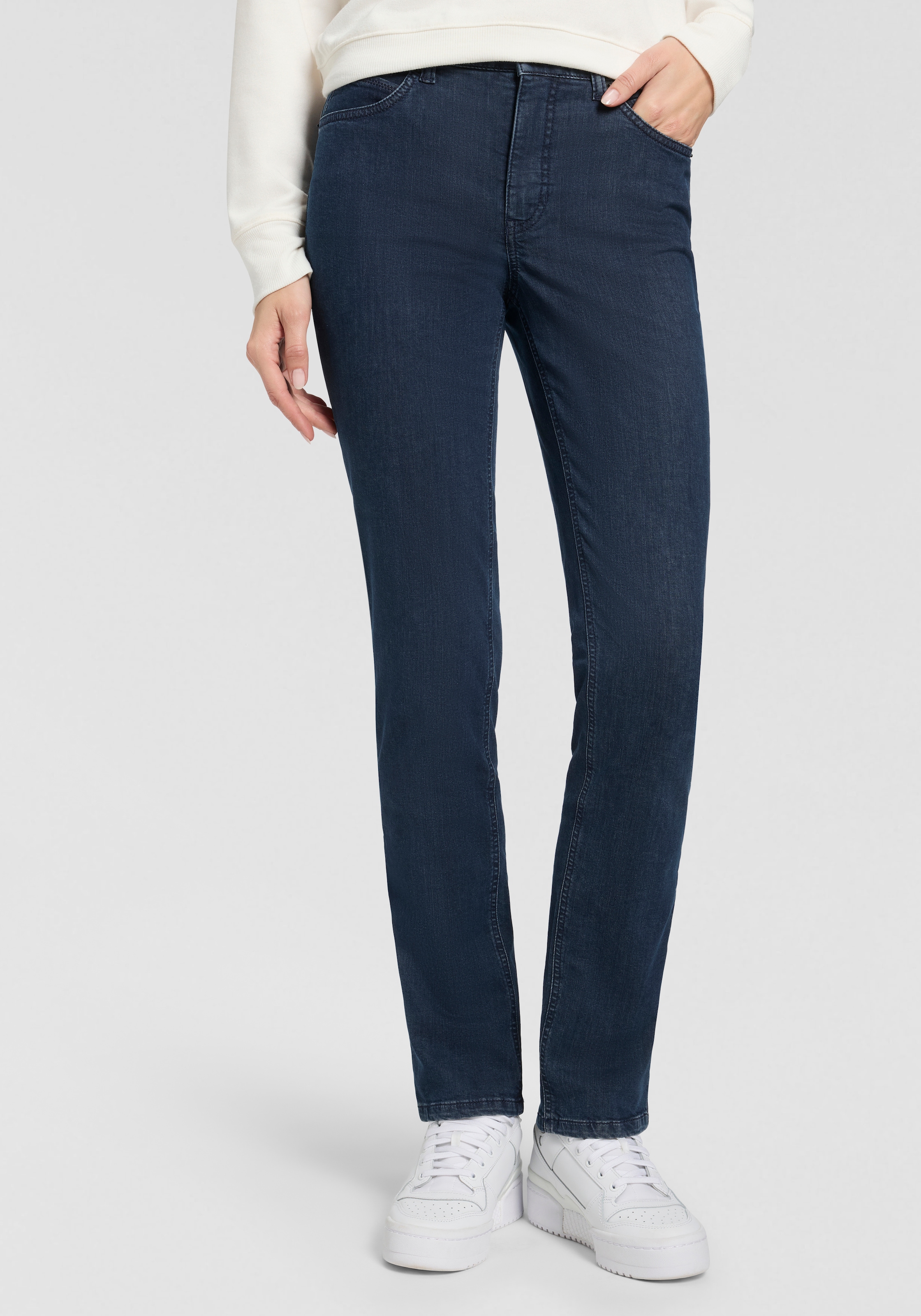 MAC Straight-Jeans »MACMELANIE« Sportives Naht-Detail am Tascheneingriff