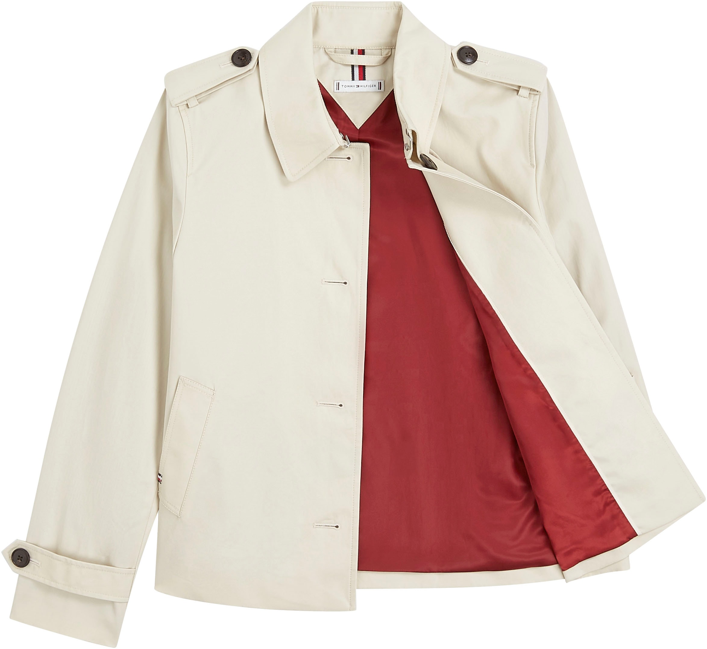 Tommy Hilfiger Kurzjacke »COTTON SB SHORT TRENCH«, mit typischen Trenchdetails