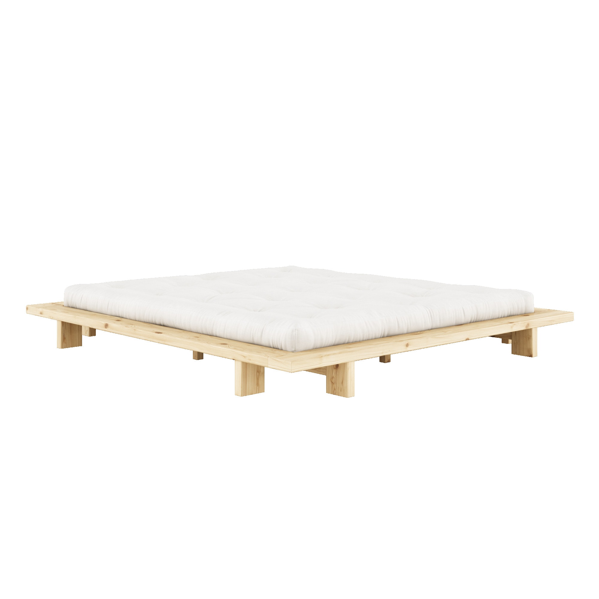 Karup Design Bettgestell »JAPAN BED Bodenbett, Holzrahmen, Futonbett, Holzbett«, Massivholzbett aus Kiefer massiv, ohne Kopfteil