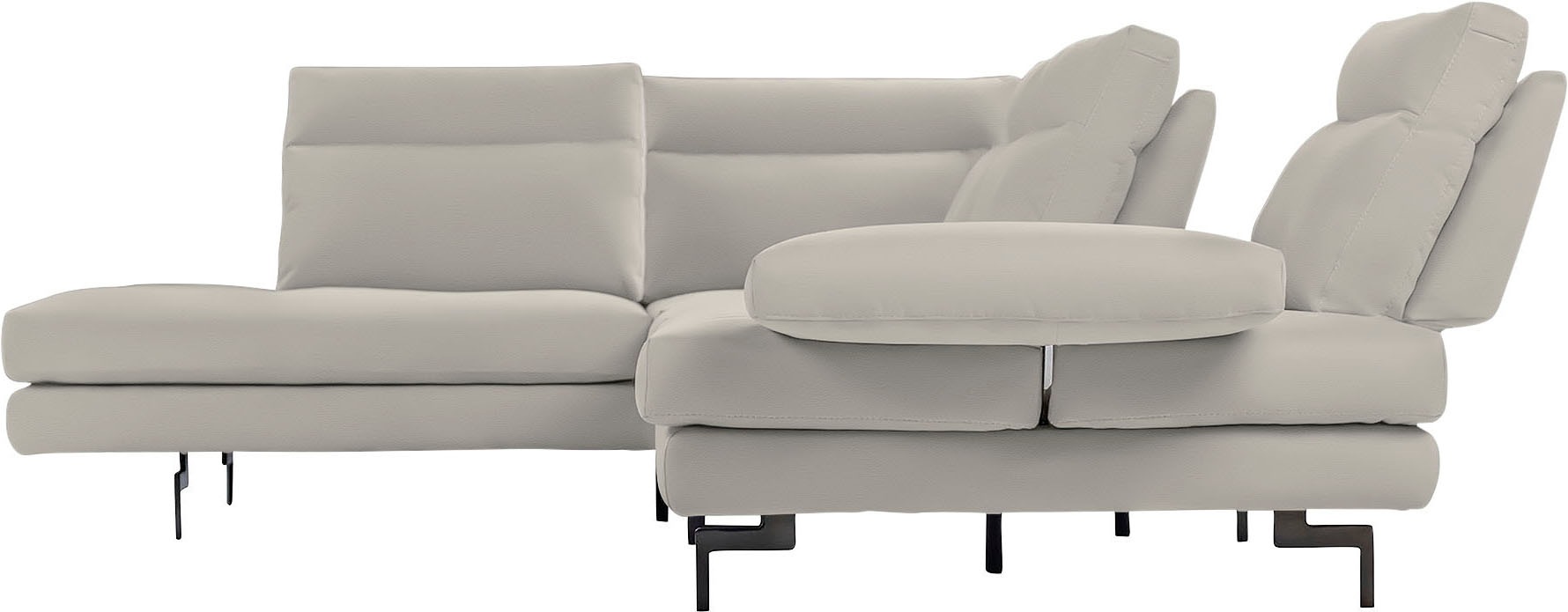 CALIA ITALIA Ecksofa »Toby Wing, L-Form, Designsofa mit sensationellem Sitzkomfort«, Sitztiefenverstellung, funktionale Ecke, Füsse in schwarz matt