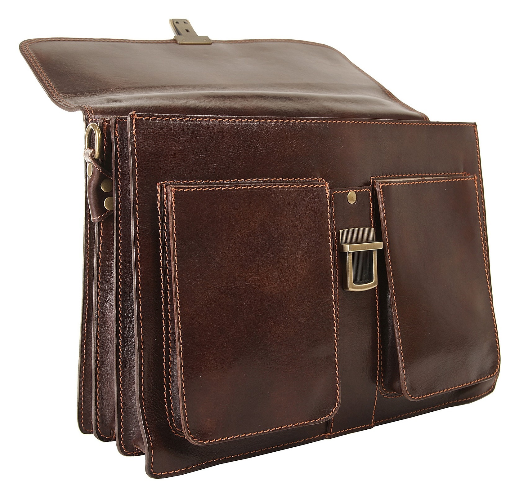 Bagan Aktentasche, echt Leder, Made in Italy