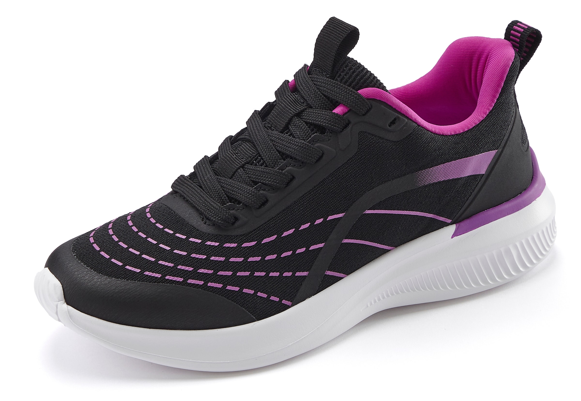 LASCANA Sneaker »Halbschuh, Schnürschuh, Freizeitschuh«, aus Textil mit Farbakzenten