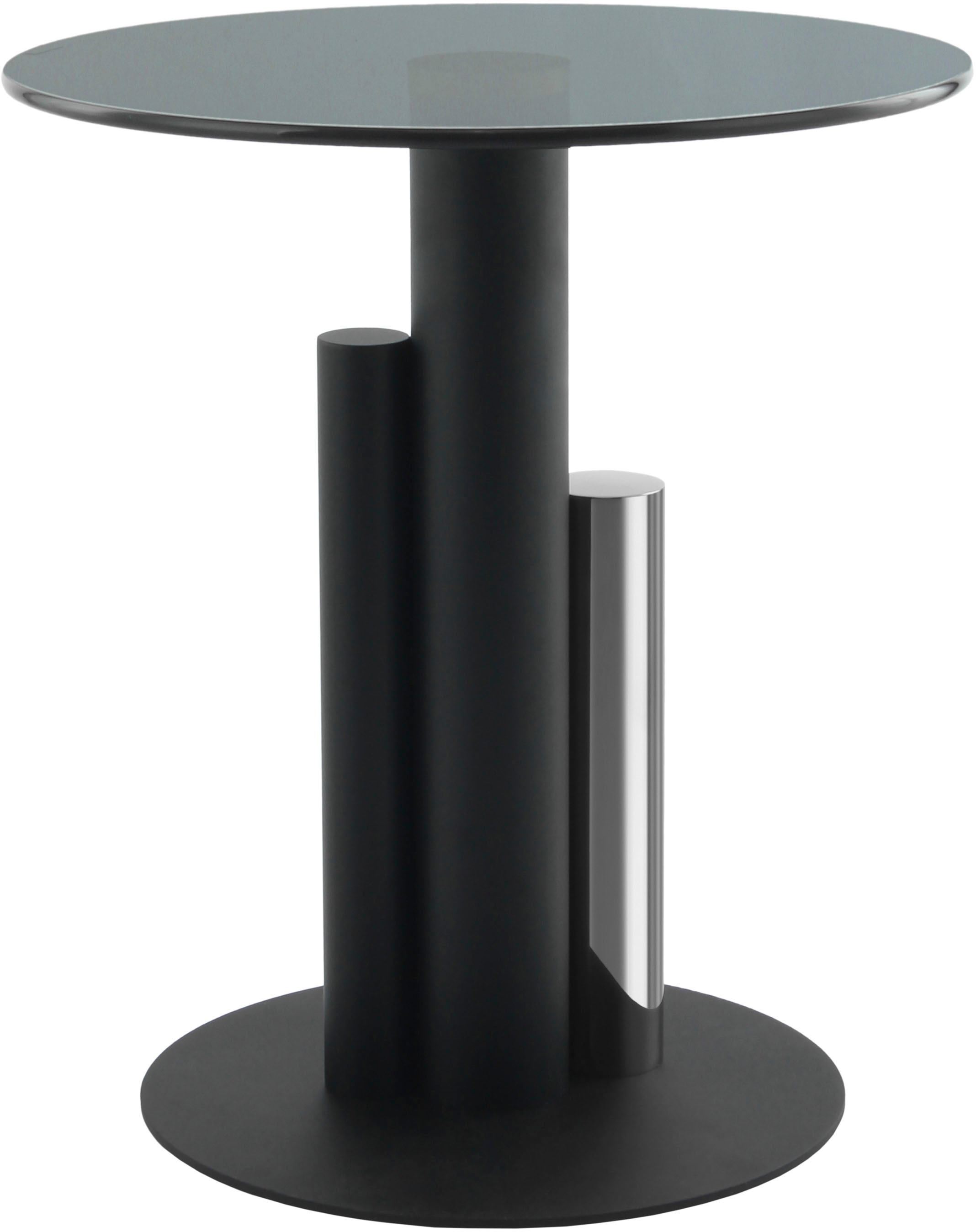 Kayoom Beistelltisch »Ontario 225, Runde Glasplatte aus Sicherheitsglas, 100% Edelstahl«, (1 St.), Modernes Design, zweifarbiges Säulengestell, Eyecatcher Element