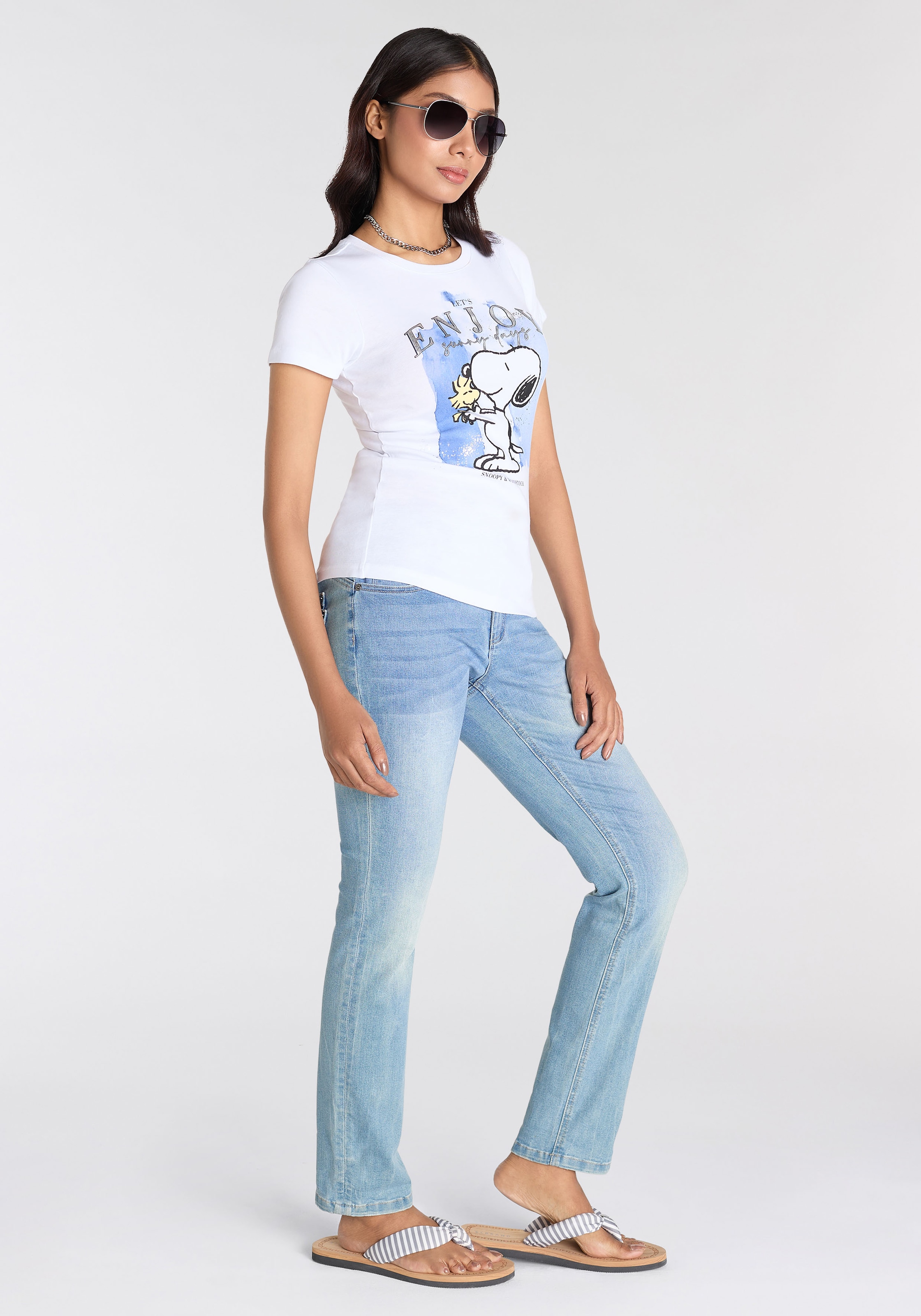 KangaROOS Kurzarmshirt, mit lizensiertem Snoopy Print Originaldesign