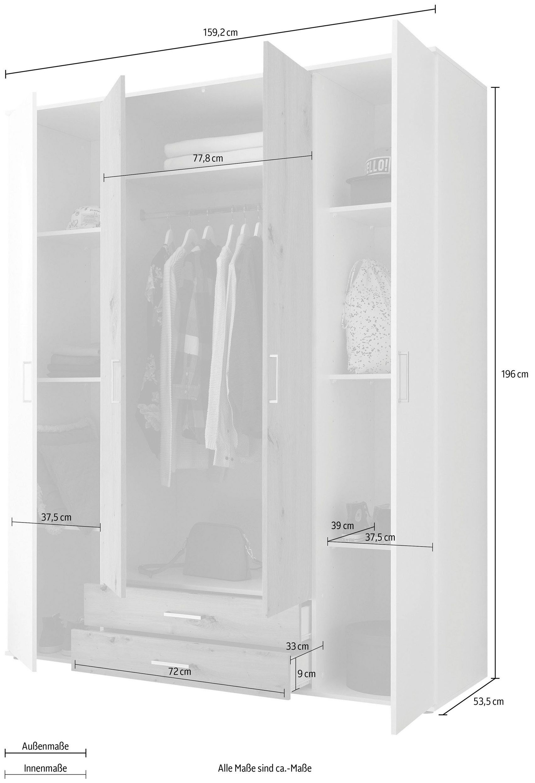 Schlafkontor Kleiderschrank »Hanau«