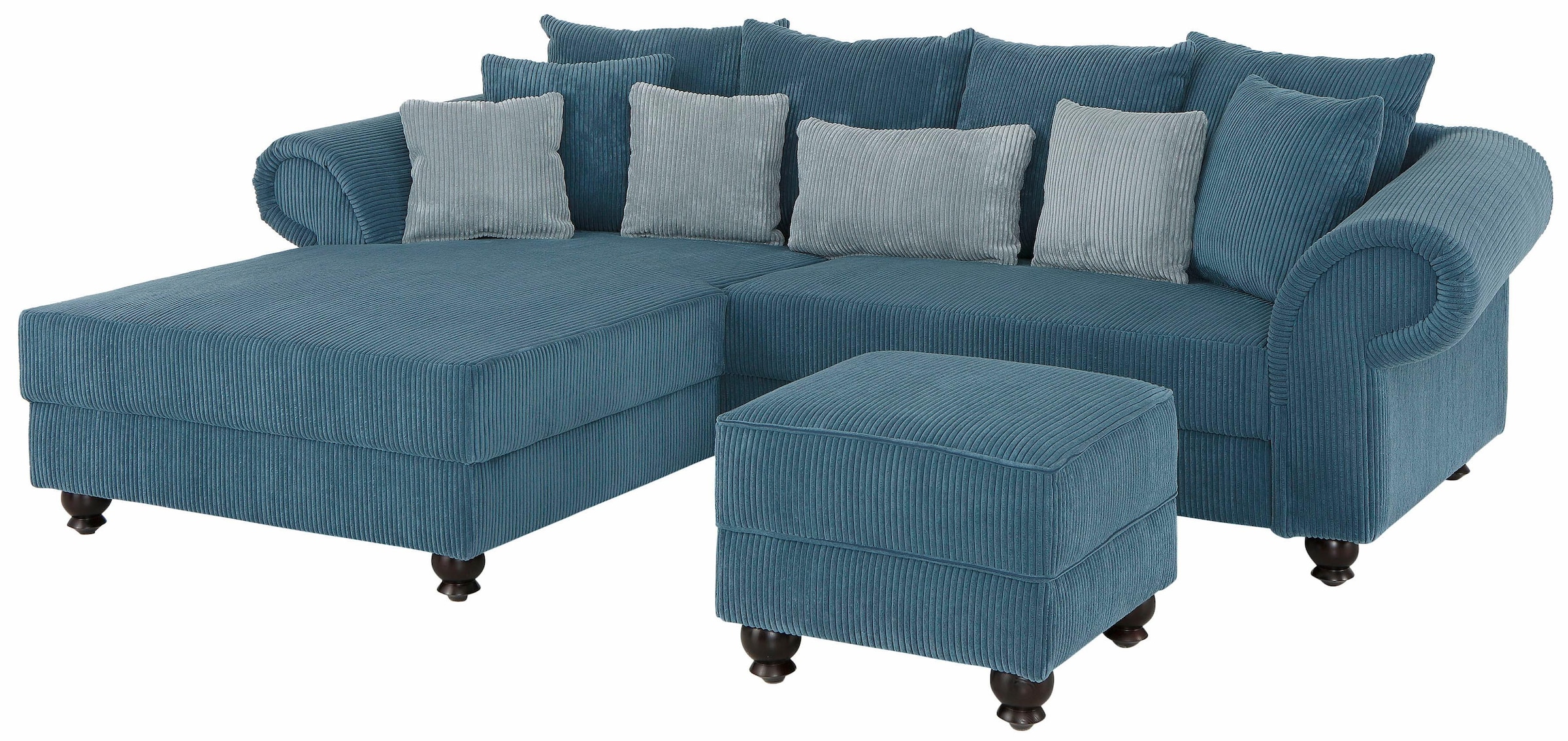 Home affaire Ecksofa »King George King Henry, Mega Sofa, Breite 260cm, L-Form«, mit Federkern, in legerer Polsterung und vielen Kissen