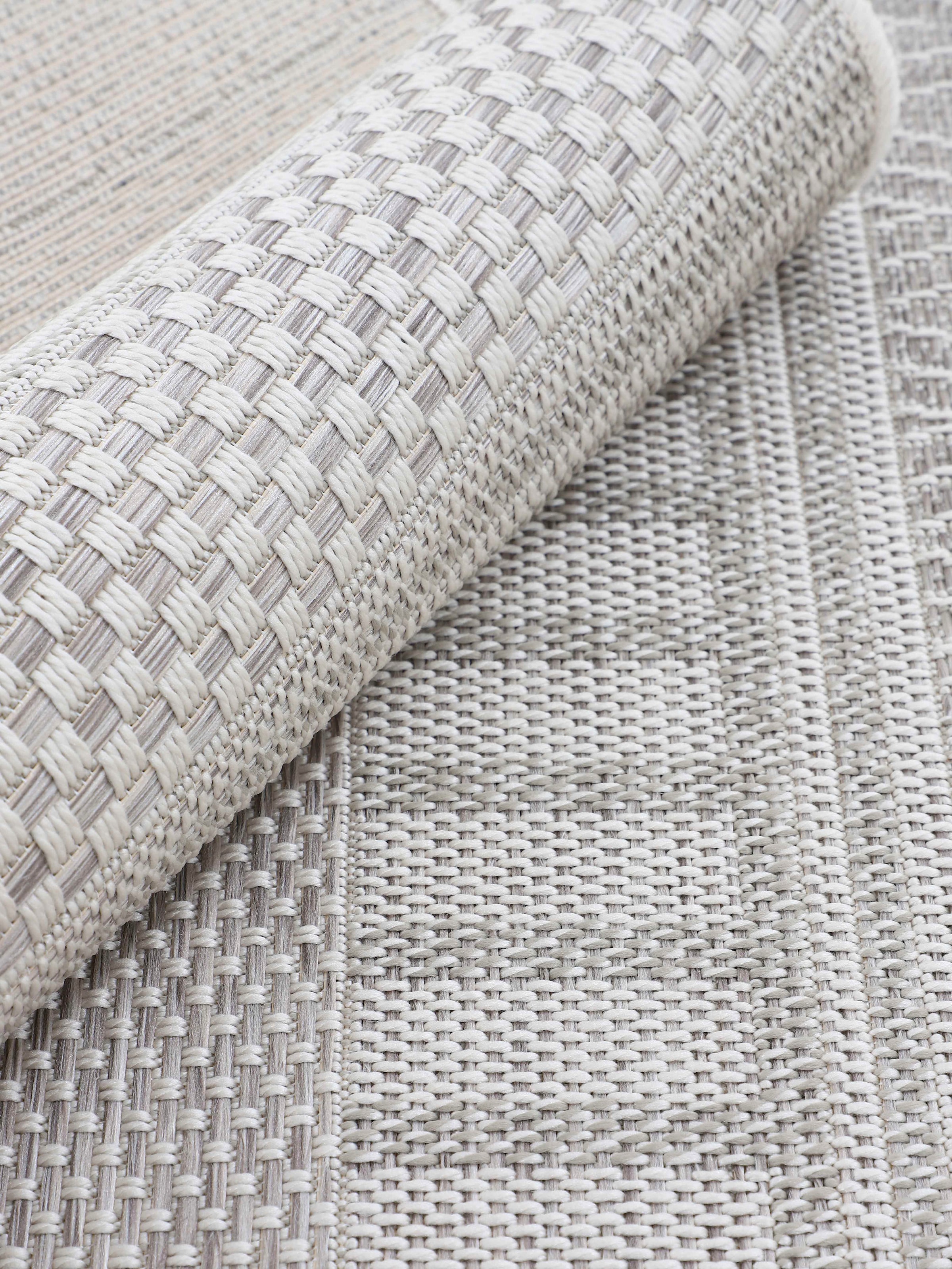 carpetfine Teppich »Boho 100«, rund, 4 mm Höhe, robustes Flachgewebe, Sisal Optik, UV-beständig, Aussenbereich