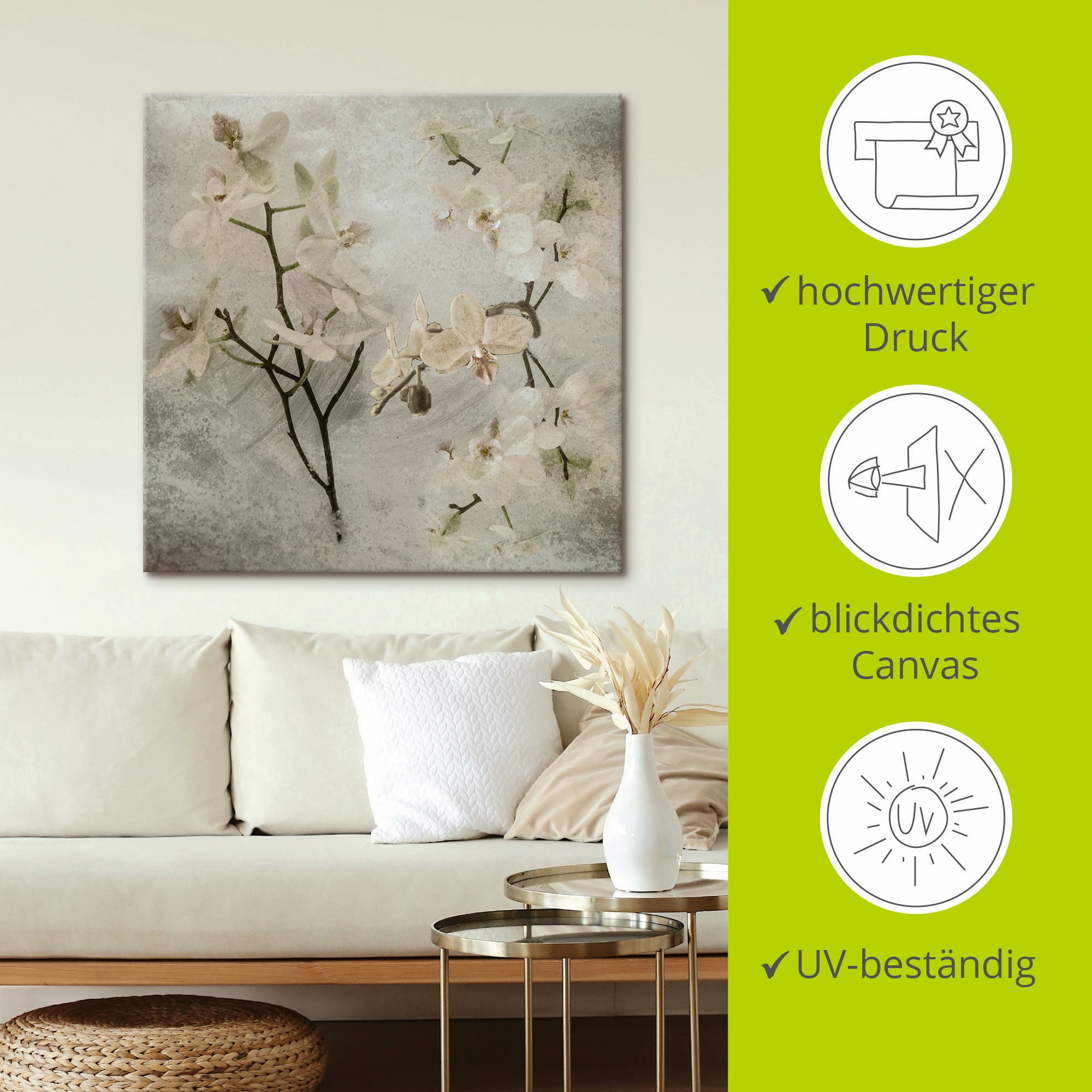 Artland Wandbild »Orchideen«, Blumen, (1 St.), als Leinwandbild, Poster, Wandaufkleber in verschied. Grössen