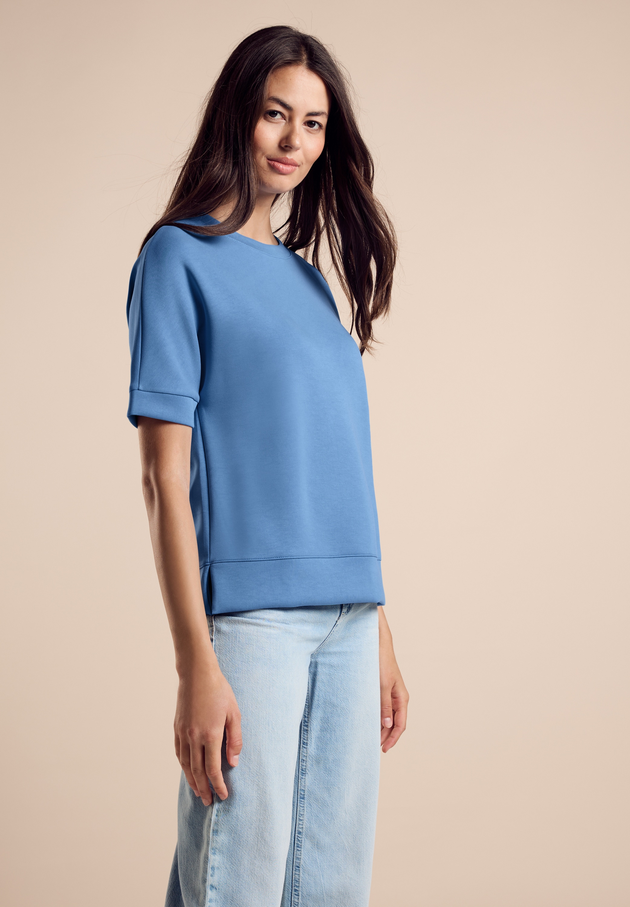 STREET ONE T-Shirt »LTD QR«, im Silk-Look, mit seidigem Glanz