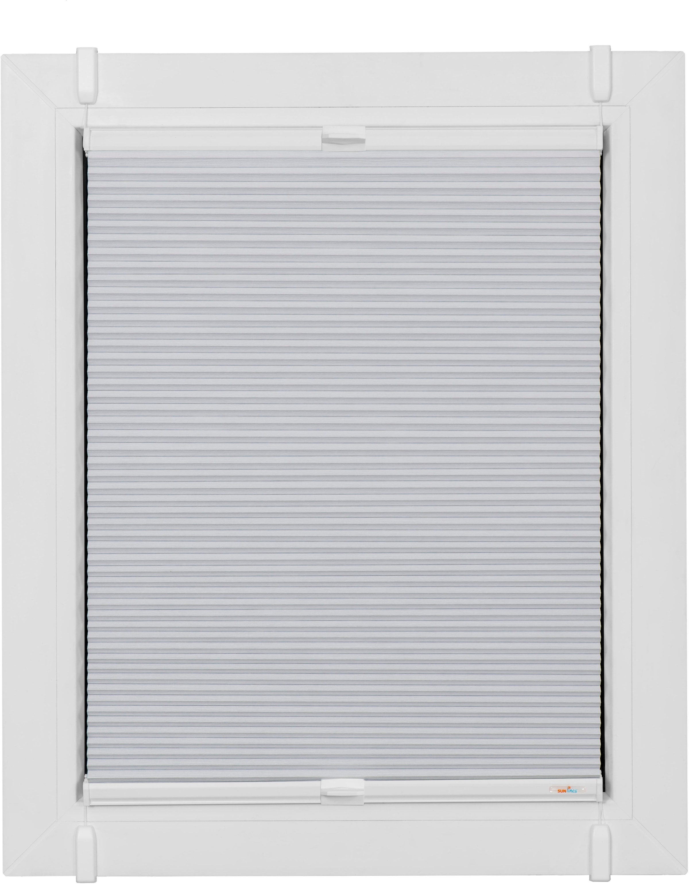 sunlines Wabenplissee "One Size Style Honeycomb VD" verdunkelnd ohne Bohren verspannt Zubehörfarbe weiss, zum Klemmen