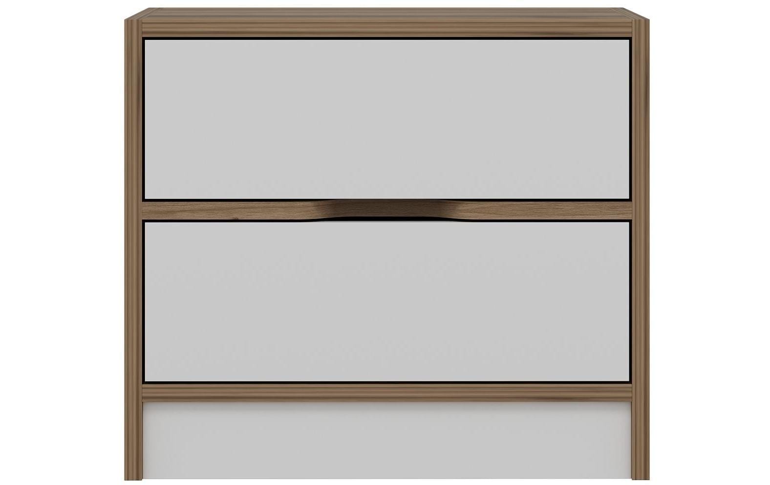 Nachttisch »Woody Fashion Elina 54 x 40 x 47 cm, Weiss/Braun«