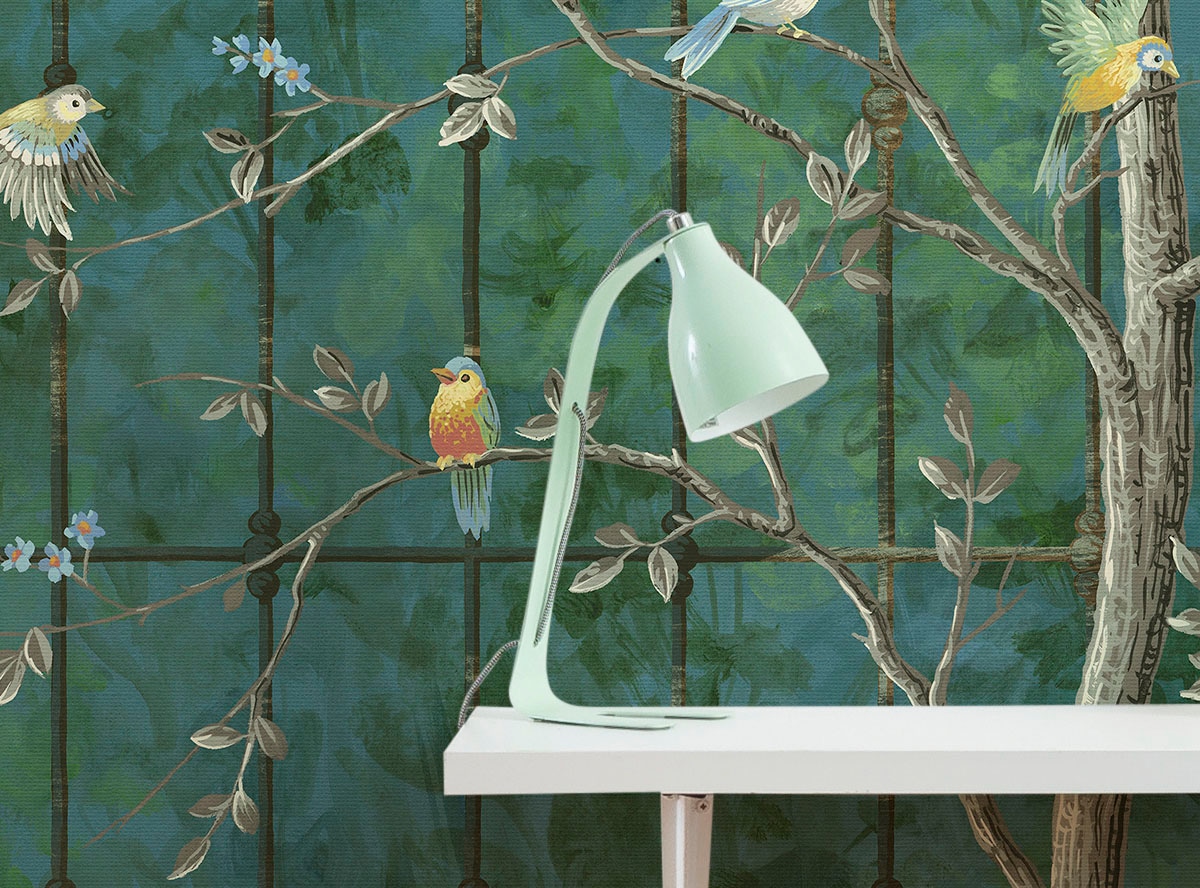 Komar Fototapete »Digitaldruck Vlies - Birdsong Breeze - Grösse 400 x 250 cm«, bedruckt, Wohnzimmer, Schlafzimmer
