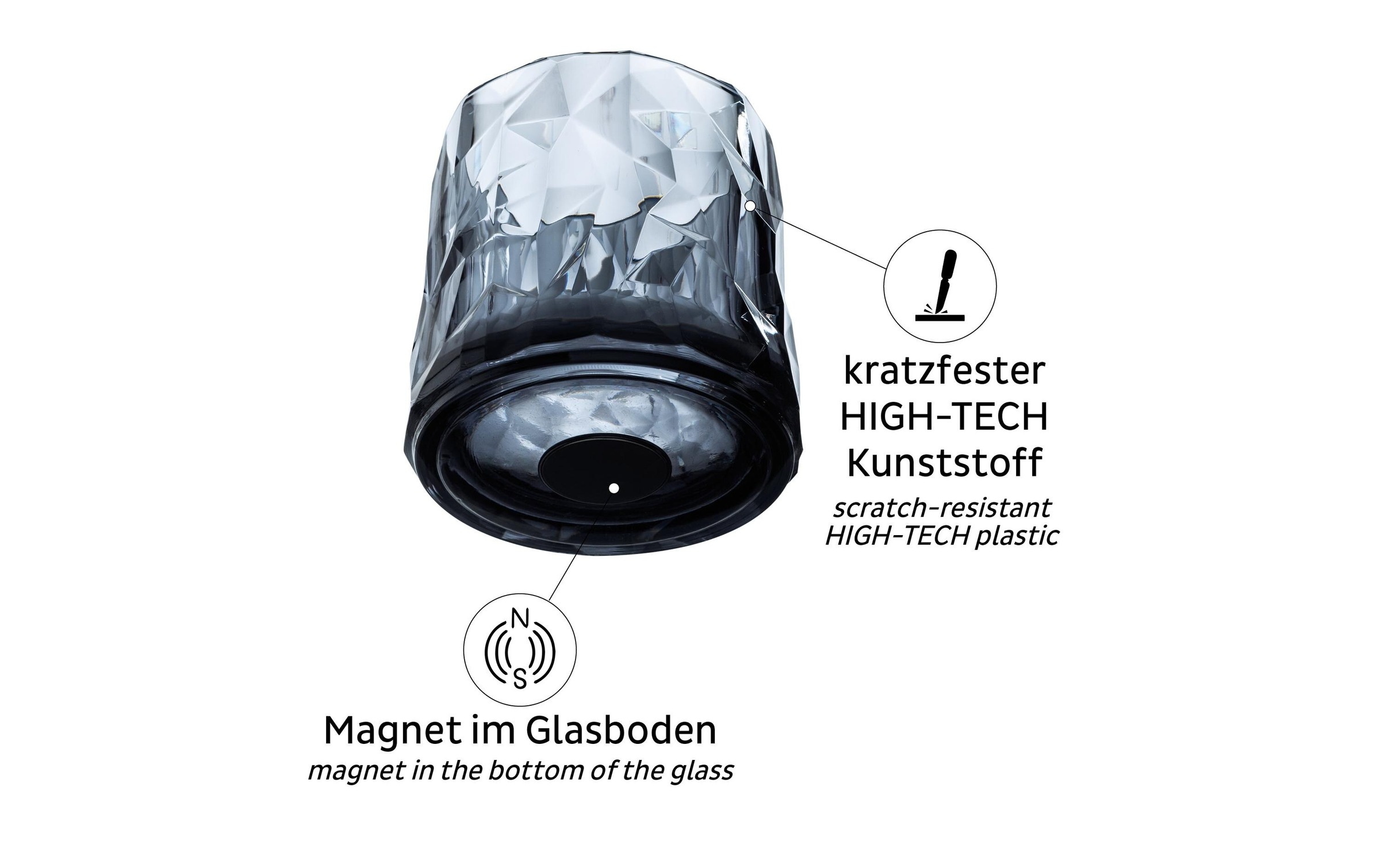 Glas »Silwy Magnet-Kunststoffgläser Tumbler Grau«