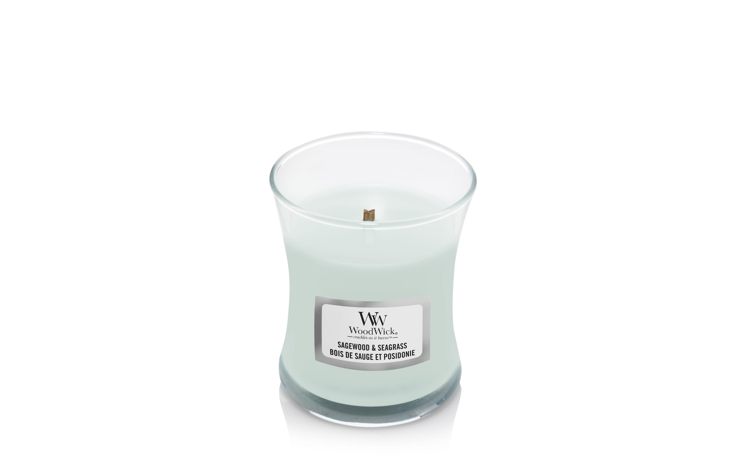 Woodwick Duftkerze »Sagewood & Seagrass Medium Jar«