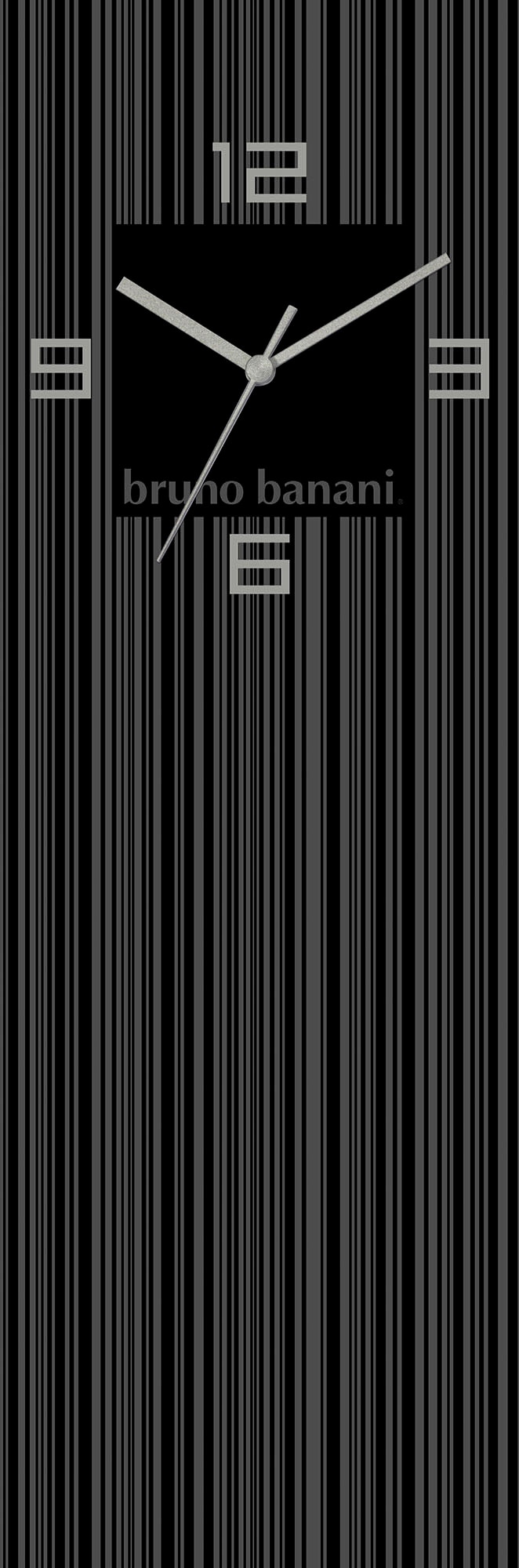 Bruno Banani Wanduhr »Thin Stripes auf Glas«, analog, 20 cm