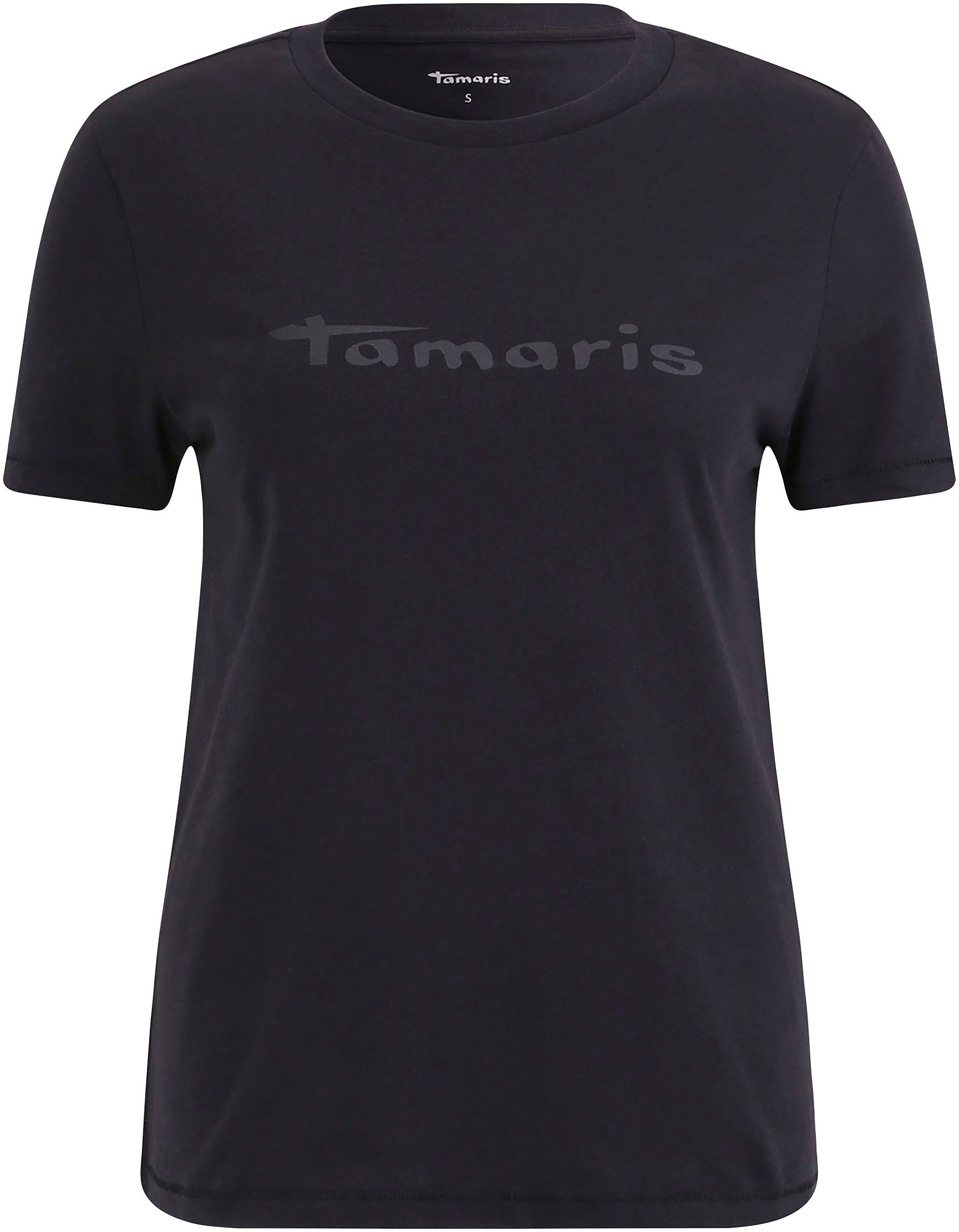 online KOLLEKTION Rundhalsausschnitt mit - Tamaris Jelmoli-Versand kaufen NEUE T-Shirt, |