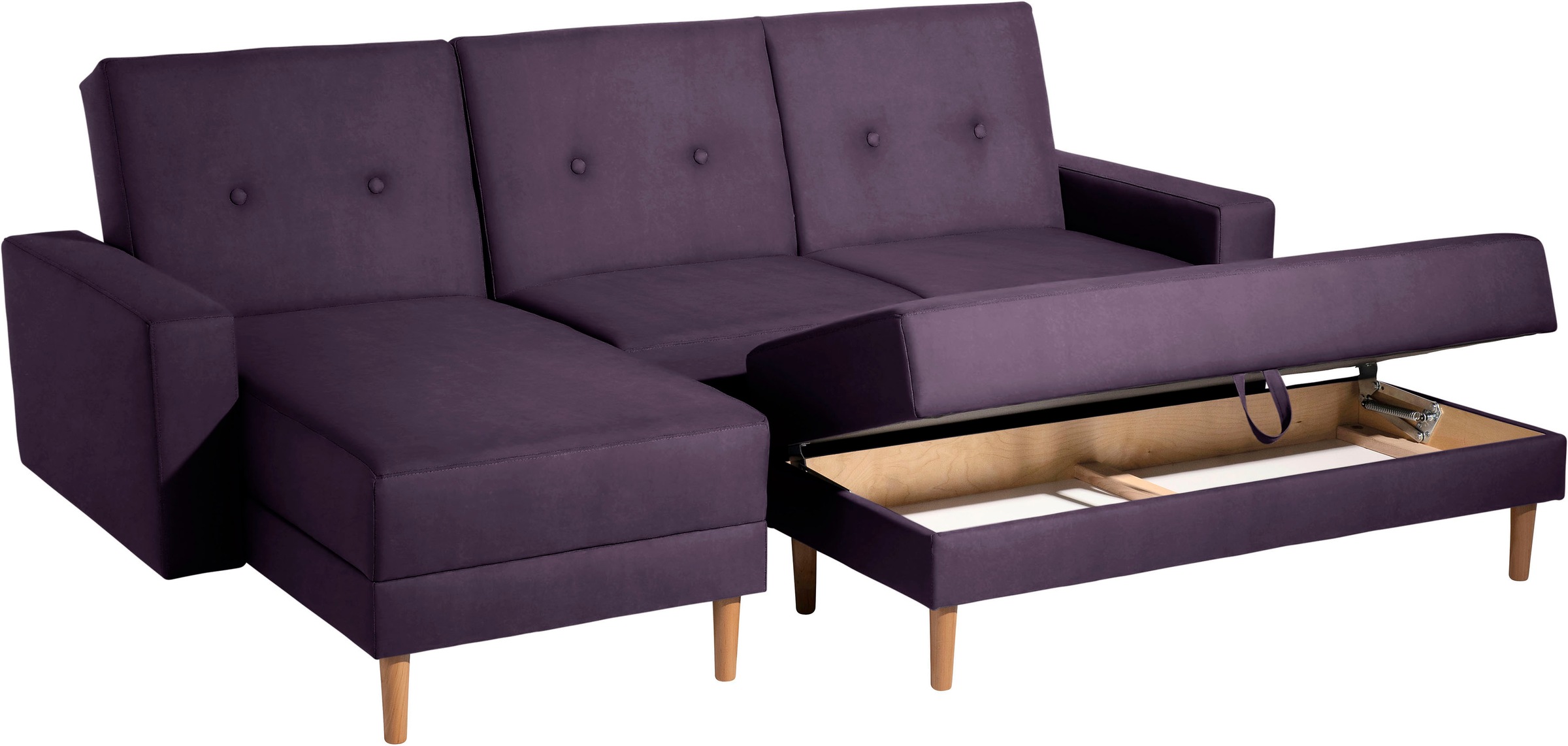 Max Winzer® Ecksofa »Just Chill«, Schlafsofa mit Recamiere, Rückenverstellung, inklusive Stauraumhocker
