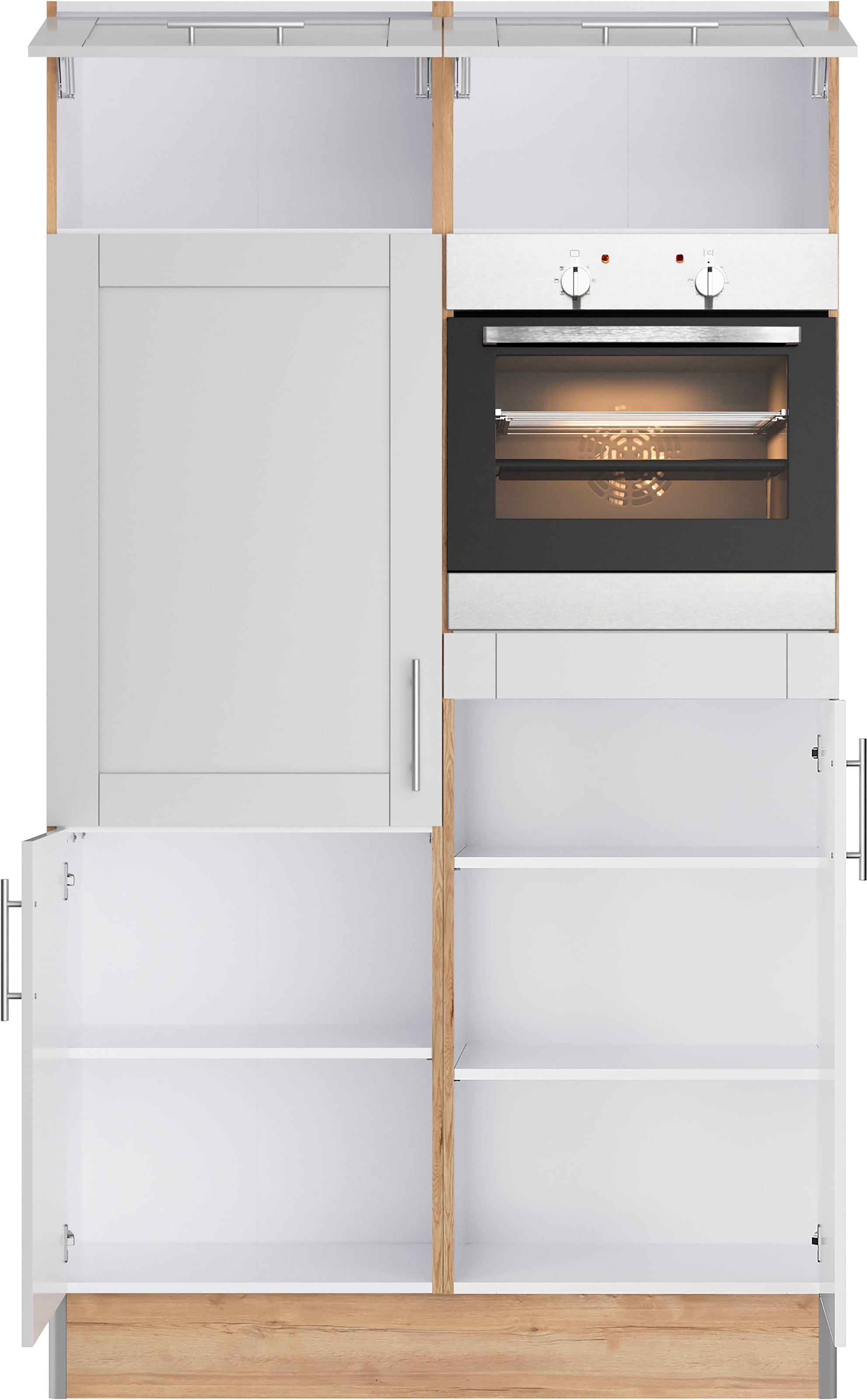 KOCHSTATION Küche »KS-Ahus, Back-/Kühlmodul«, Breite 120 cm, wahlw. mit E-Geräten, Soft Close Funktion, MDF Fronten