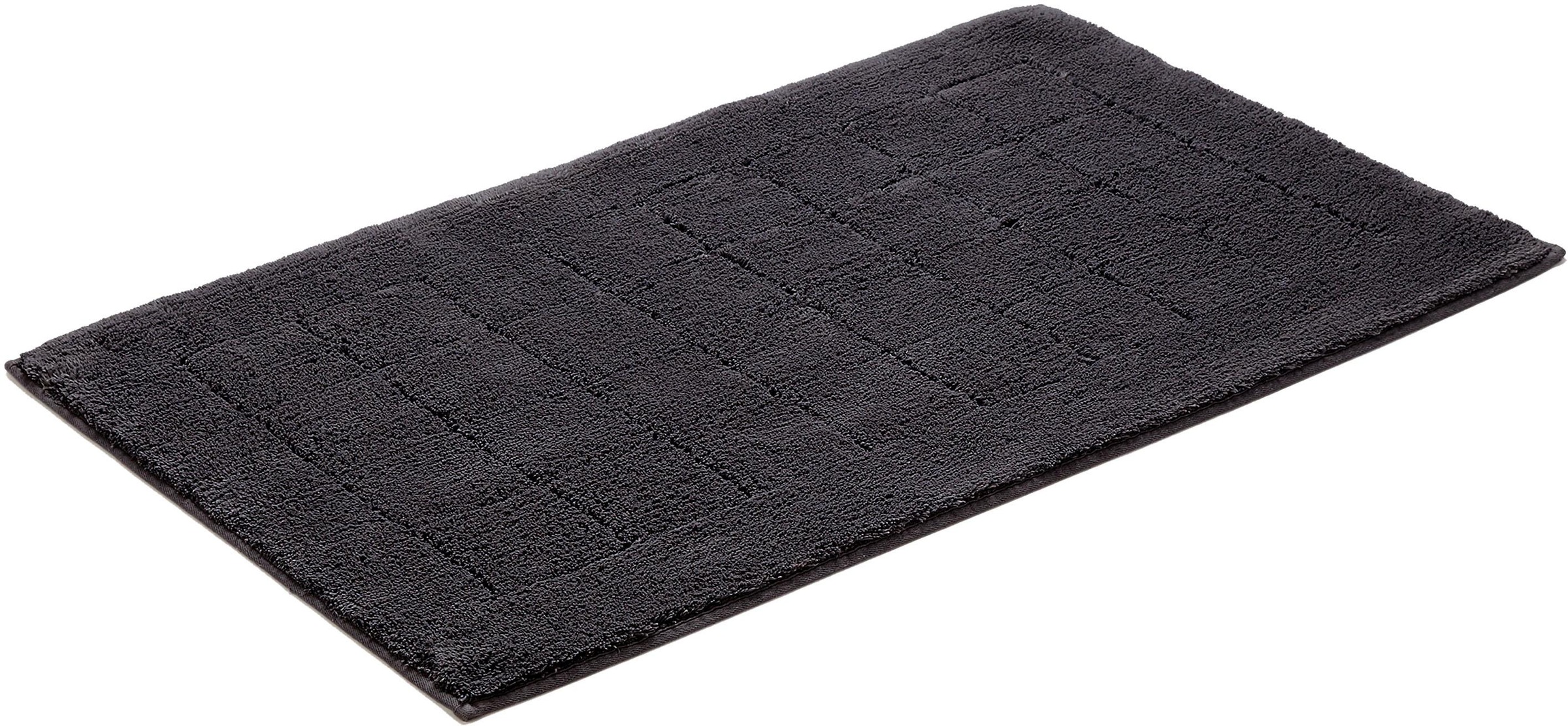 Vossen Badematte »Exclusive«, rutschhemmend beschichtet, fussbodenheizungsgeeignet, Badteppich, Uni-Farben, Karo Muster, Hoch-Tief Effekt, reine Baumwolle
