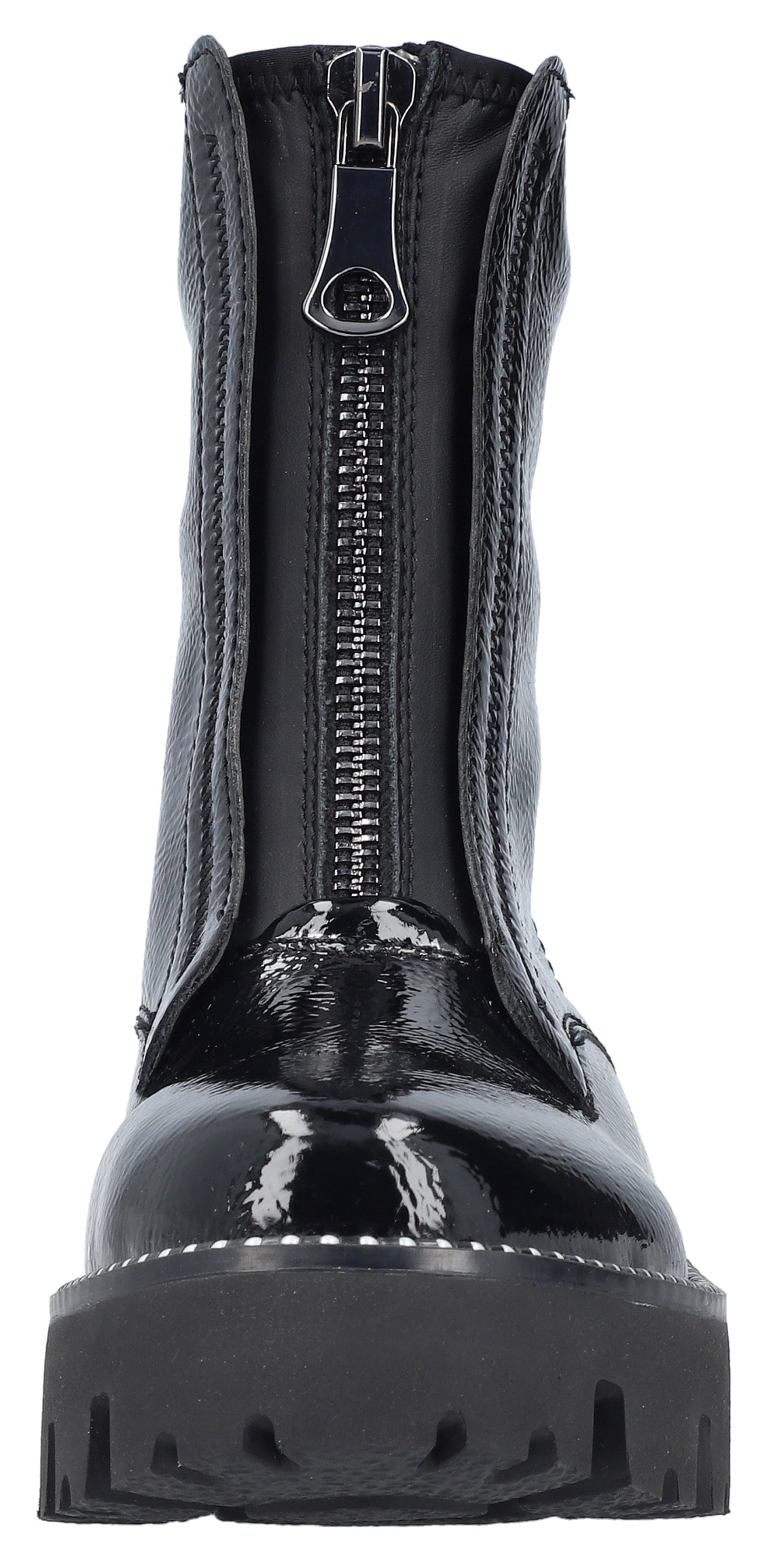 Rieker Winterstiefelette, Boots, Front Reissverschluss, Profilsohle, Nieten besetzter Rahmen