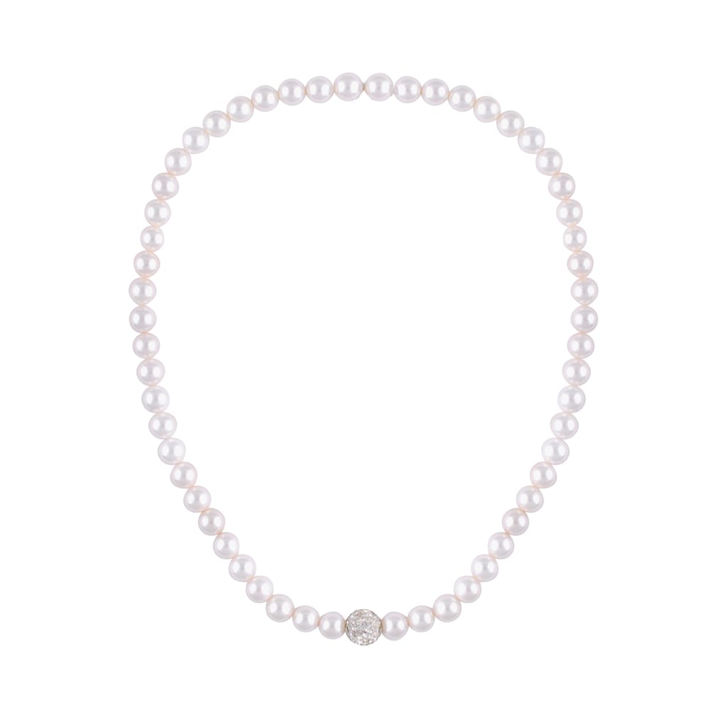 leslii Perlenkette »Geschenk Halskette Perlencollier, 10646213«, mit Strassstein - mit Muschelkernperle