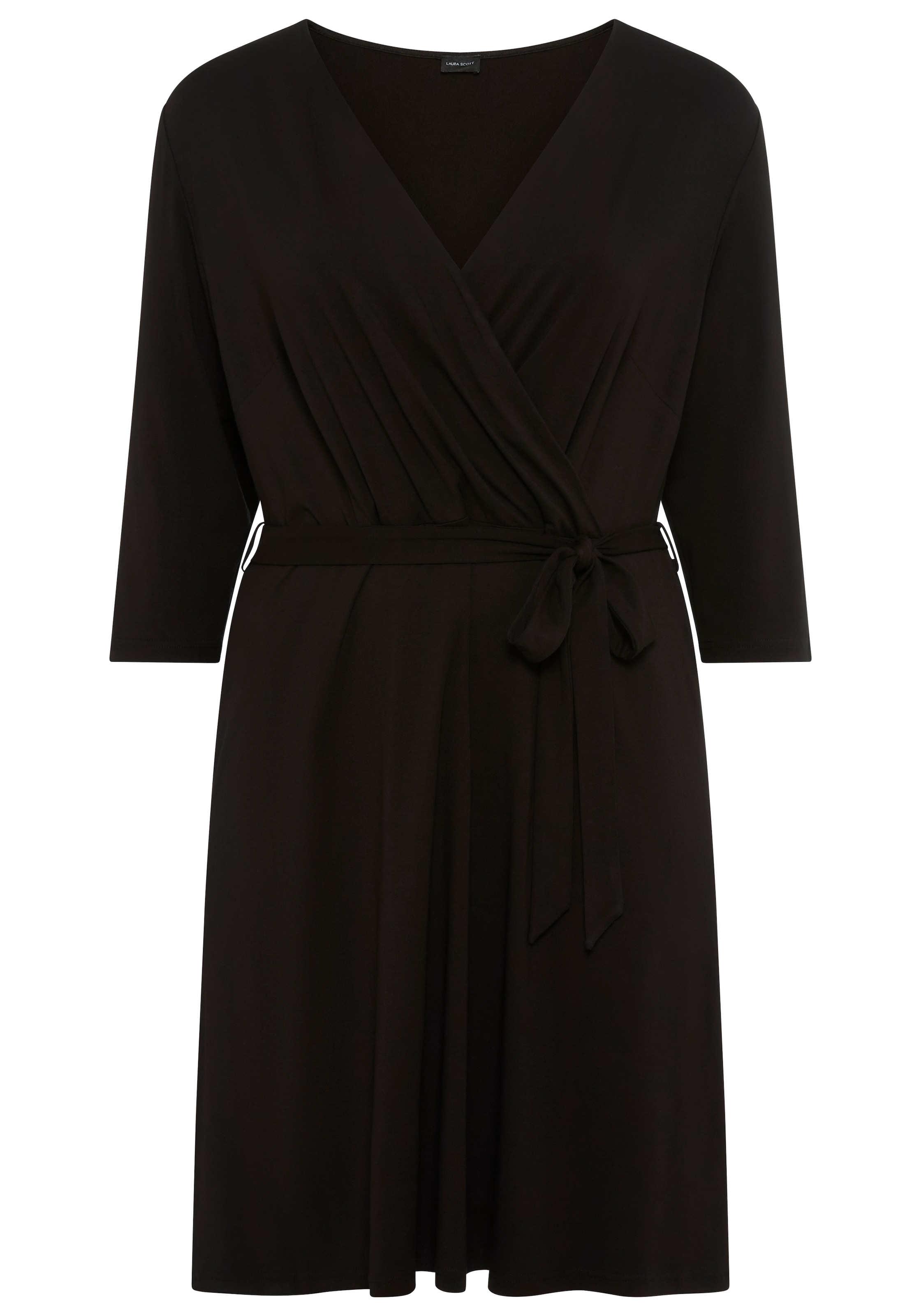 Laura Scott CURVE Jerseykleid, mit femininer Wickeloptik und tiefem V-Ausschnitt - GROSSE GRÖSSE