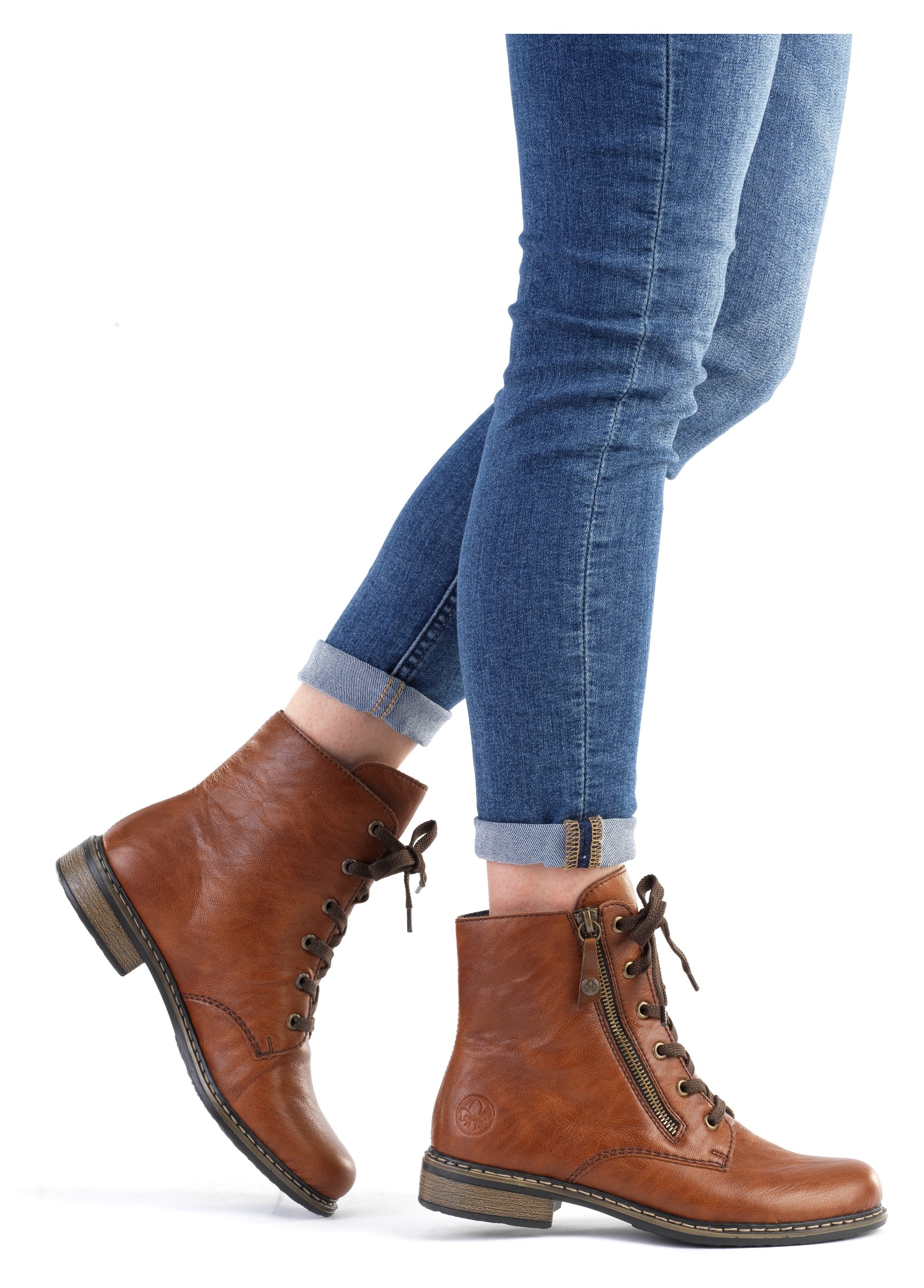 Rieker Stiefelette, Schnürstiefelette, Schnürboots mit Reissverschluss an der Aussenseite
