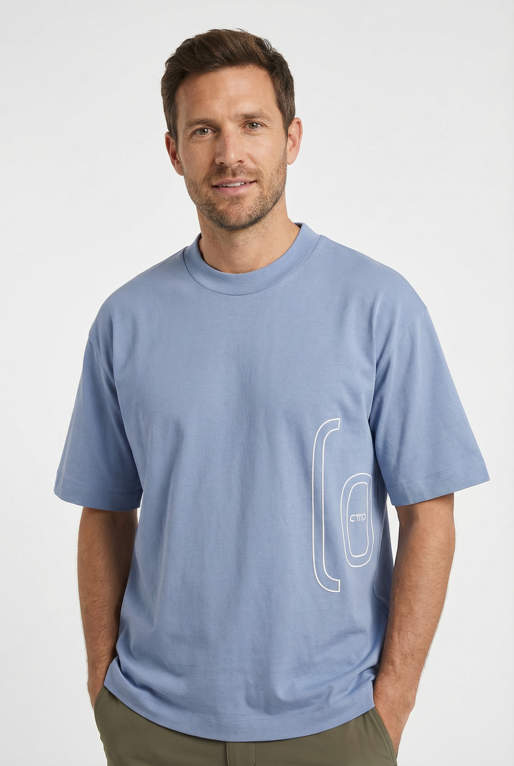 Cmp Copen Blau Oversize-Shirt Mit Grossem Schriftzug Vorne Seitlich Bis Auf Den Rücken