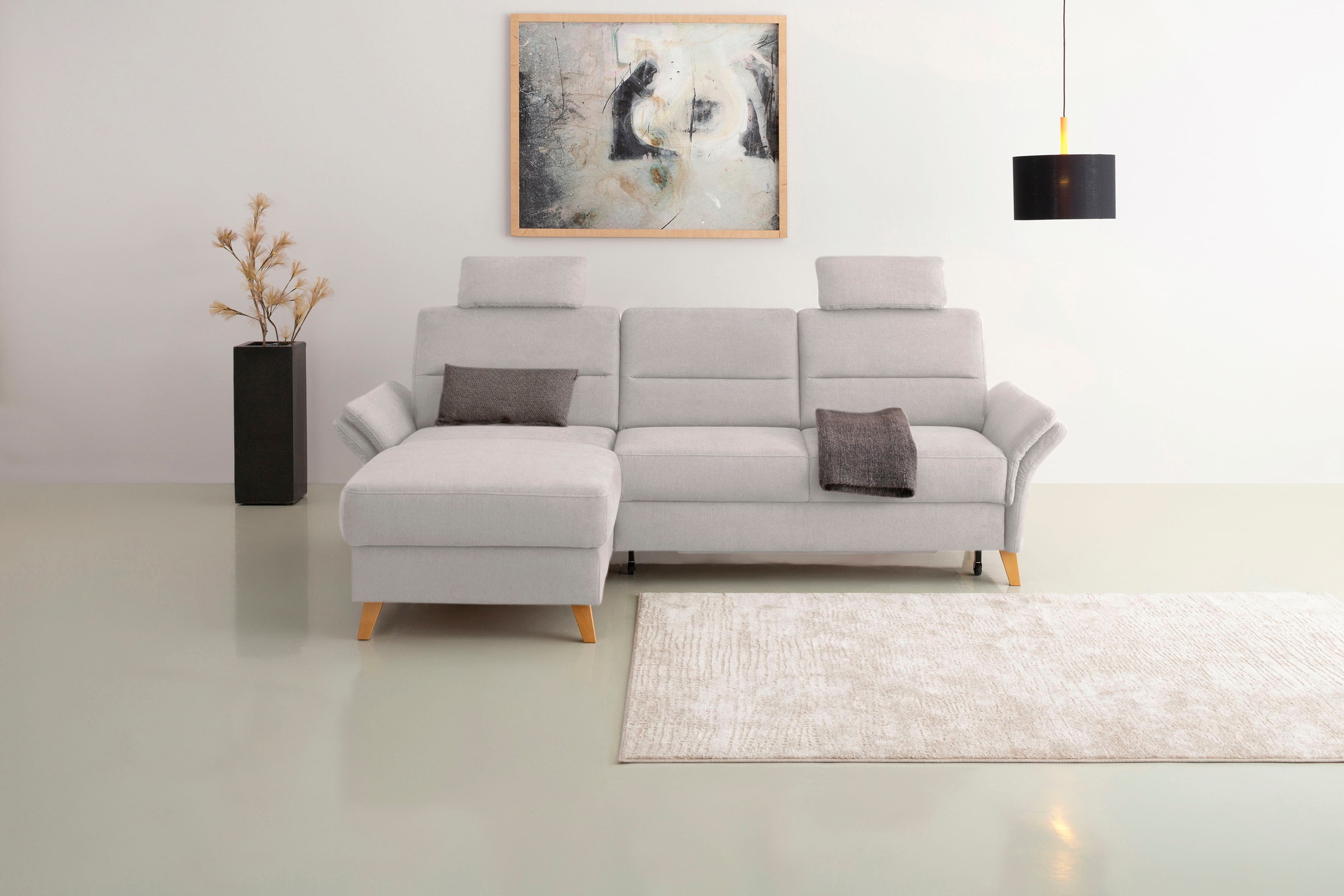 GOODproduct Ecksofa "Westerland L-Form" Federkern-Polsterung, wahlweise mit Schlaffunktion, Bettkasten