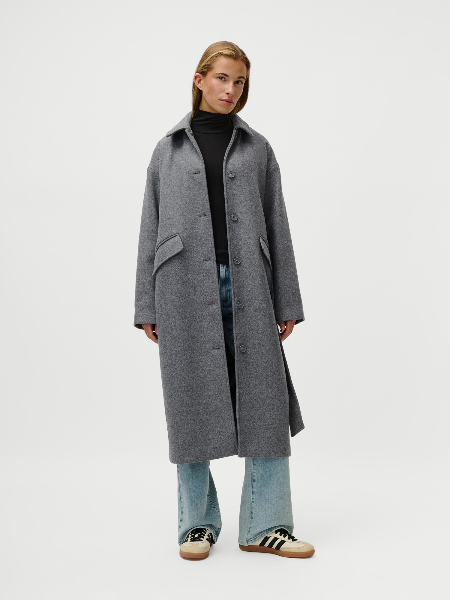 LeGer Langmantel »Anaida, LeGer by Lena Gercke«, Regular fit mit Rundhalsausschnitt