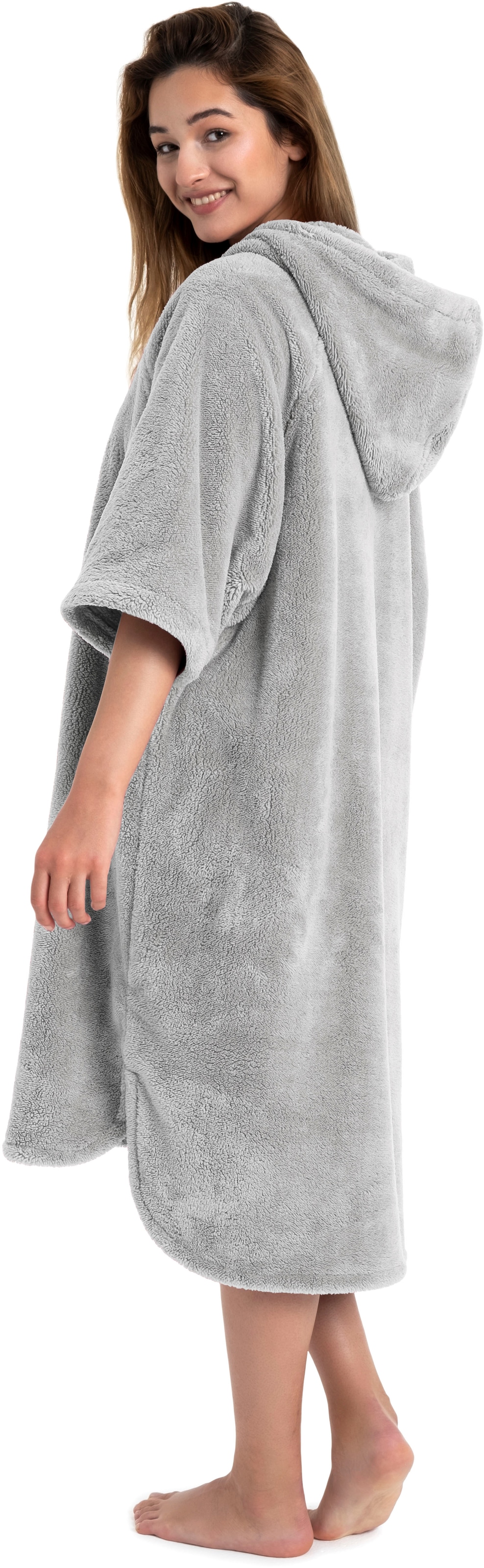 my home Badeponcho »Lillou, Surfponcho ideal für Sauna, Spa & im Urlaub«, (1 St.), weich und kuschelig, plüsch, Fleece, Unisex, für Damen und Herren