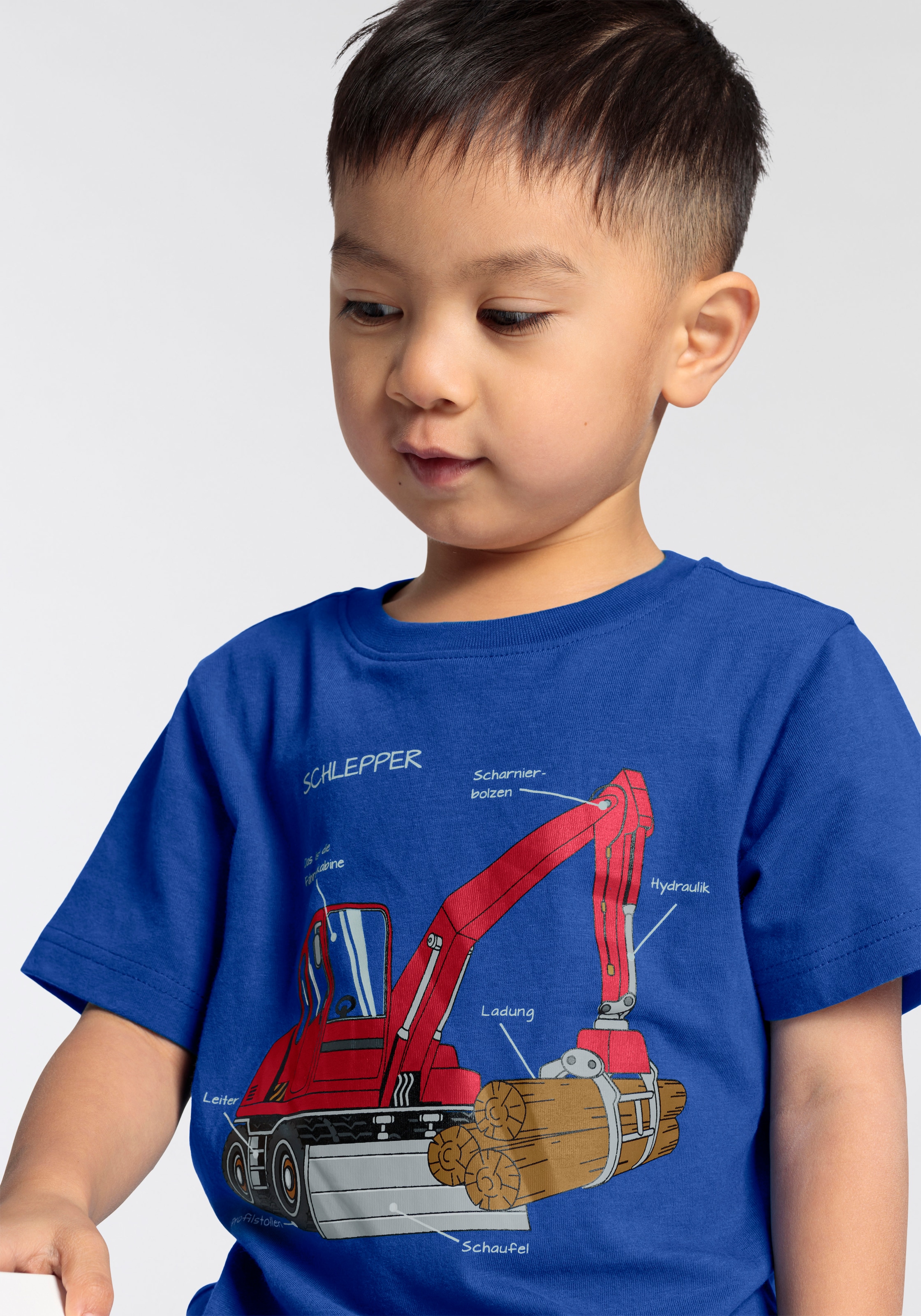 KIDSWORLD T-Shirt »für kleine Jungen«, Kurzarm, Basic-Passform, bedruckt mit Statements/Sprüchen