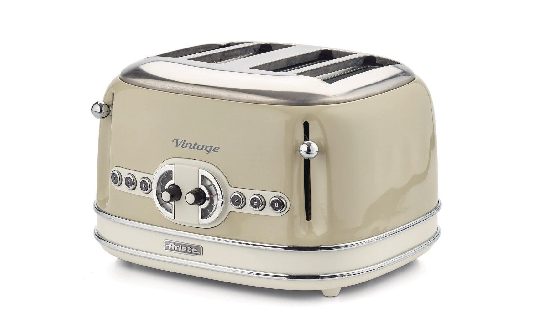 Ariete Toaster »Vintage 4 Schlitze, Beige« für 4 Scheiben 1600 W Lieferung mit passendem CH-Fixadapter