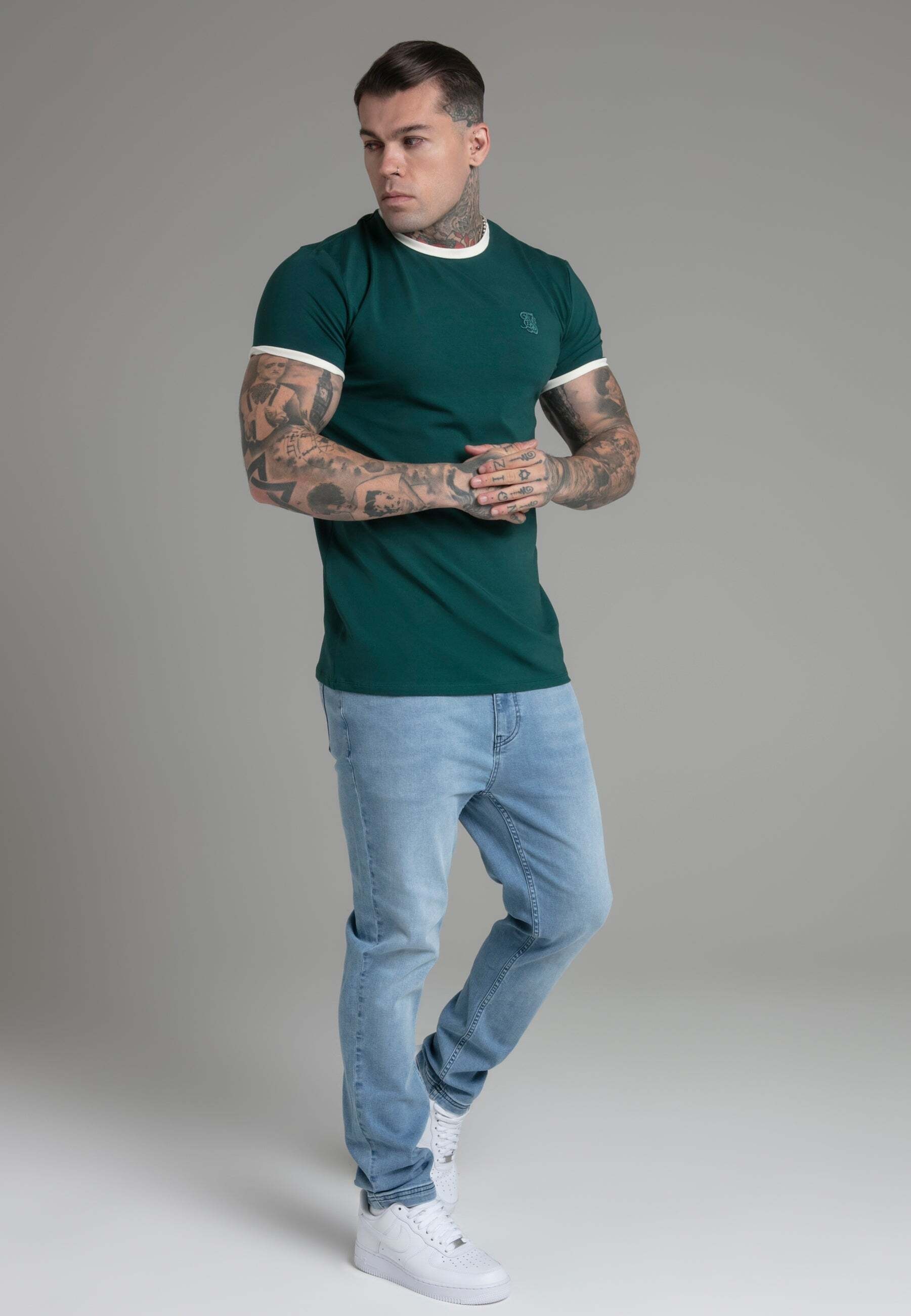 Siksilk T-Shirt »Siksilk T-Shirt Ringer T-Shirt in Green«