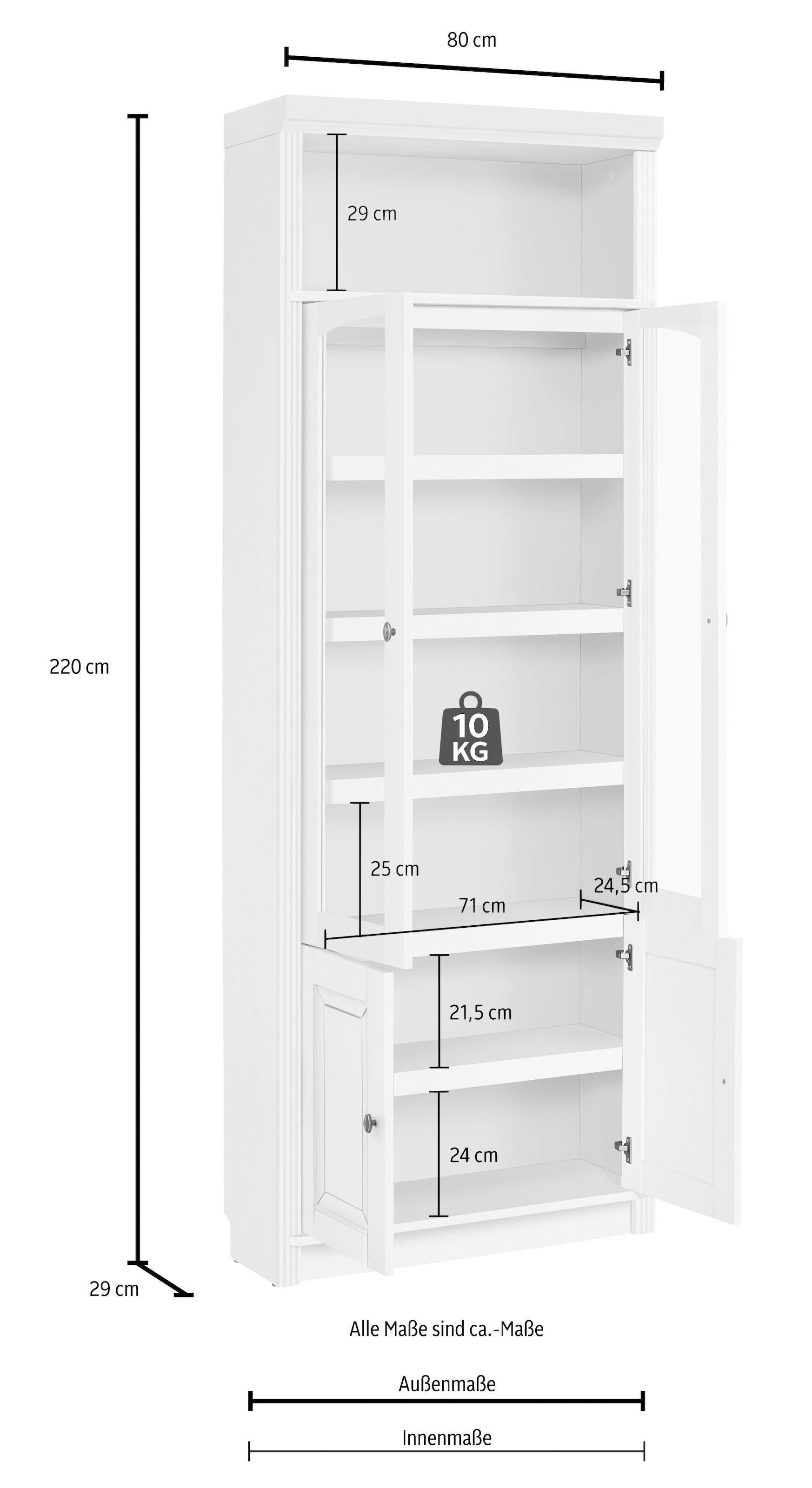 ✵ Home affaire Bücherregal »Soeren«, massiver Kiefer, in 2 Höhen, Tiefe 29  cm, Türen mit Klarglas Einsatz online bestellen | Jelmoli-Versand