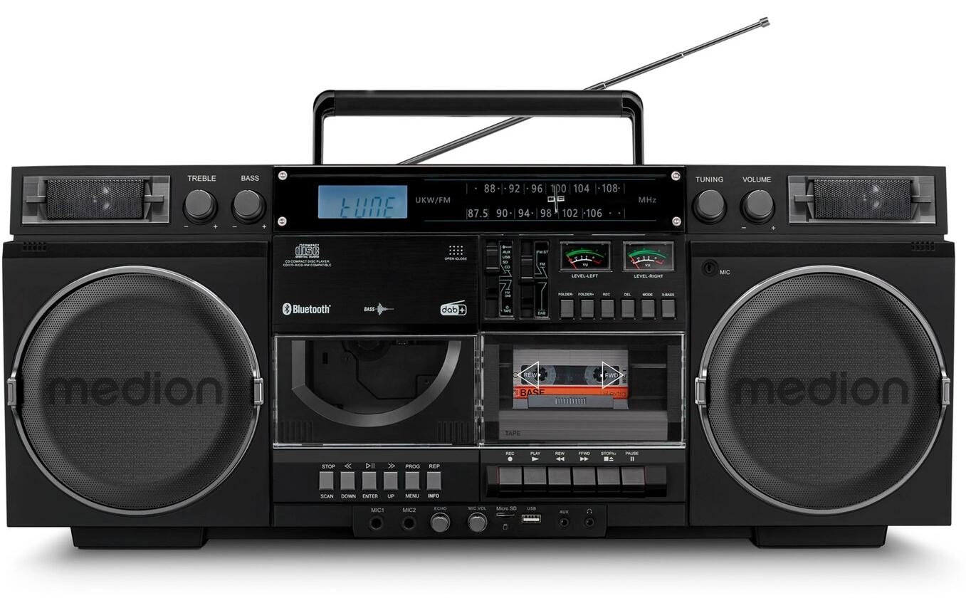 Medion® CD-Radiorecorder »LIFE P66538 Retro-Boombox«, (Digitalradio (DAB+)-FM-Tuner)