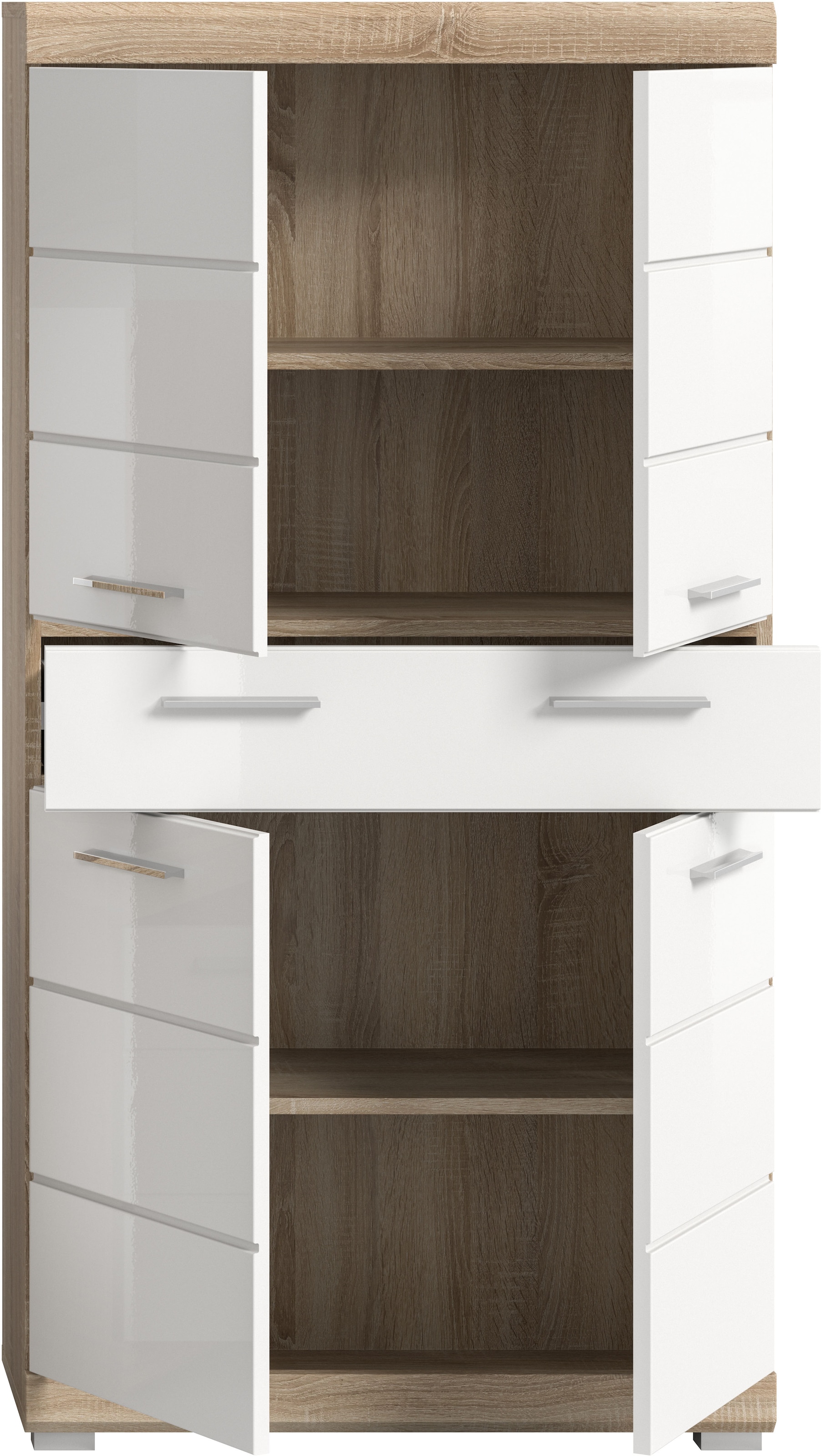 INOSIGN Midischrank »SIENA, Breite 74cm, 4 Türen, 1 Schubkasten, 4 Fächer, MDF-Front«, (TOPSELLER!), in verschiedenen Farben erhältlich, Badmöbel, Badschrank, Schrank, Bad