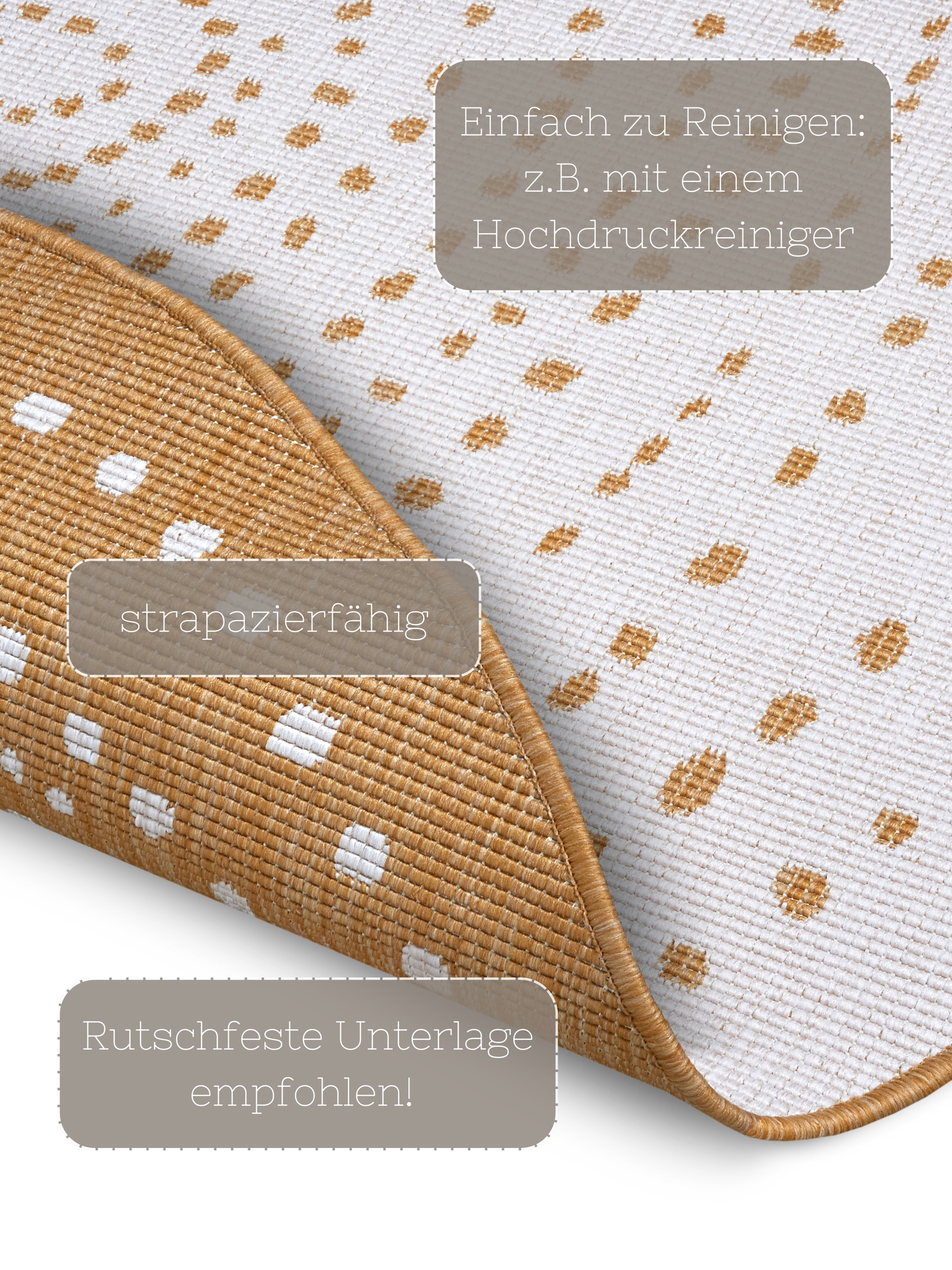 NORTHRUGS Teppich »Bali«, rund, 5 mm Höhe, In-& Outdoor, Wetterfest, Balkon, Garten, Wohnzimmer, Wasserfest