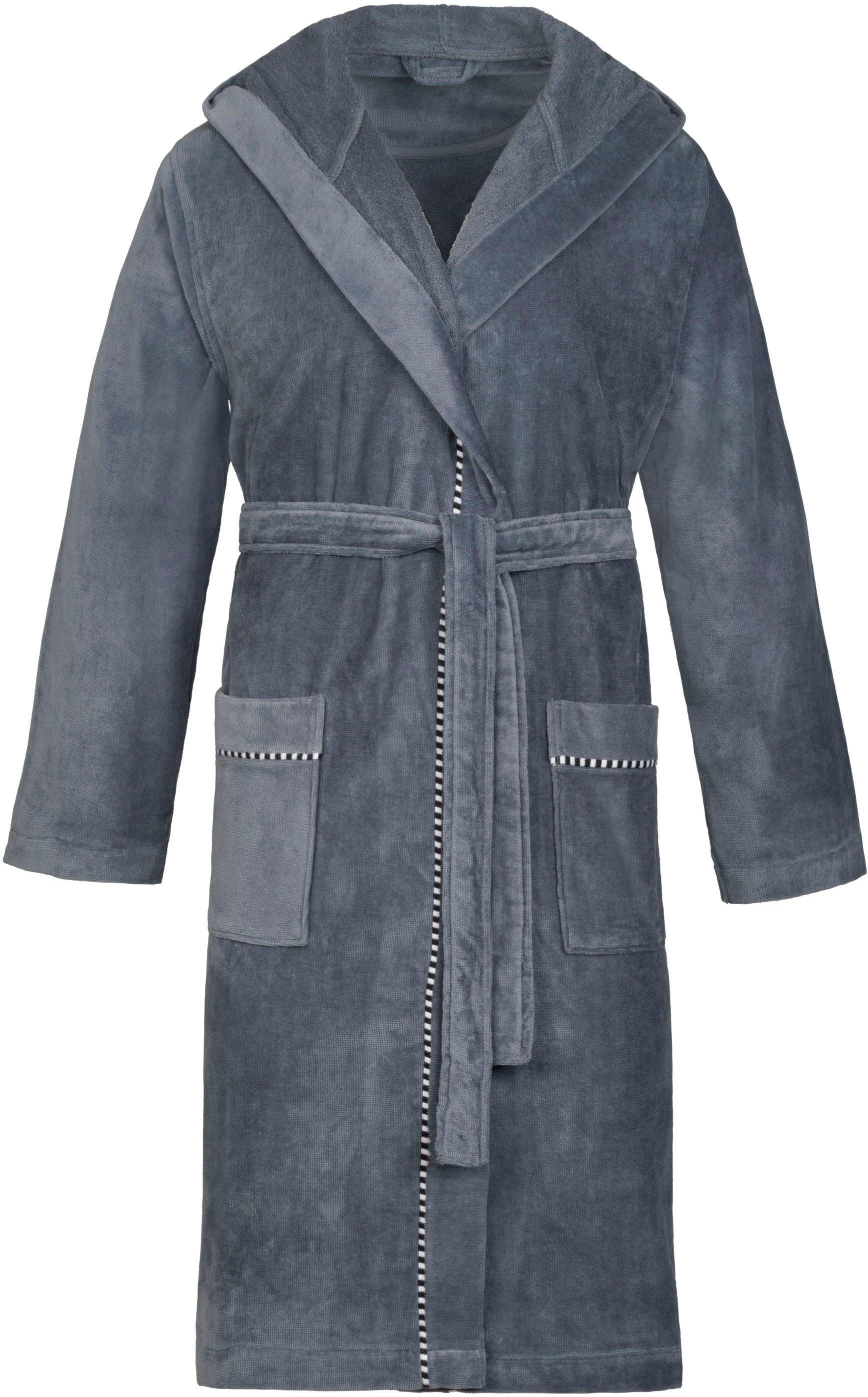 Esprit Unisex-Bademantel »Box, ideal für Sauna & Spa, Hotelbademantel, Morgenmantel«, (1 St., mit Gürtel), mit Kapuze