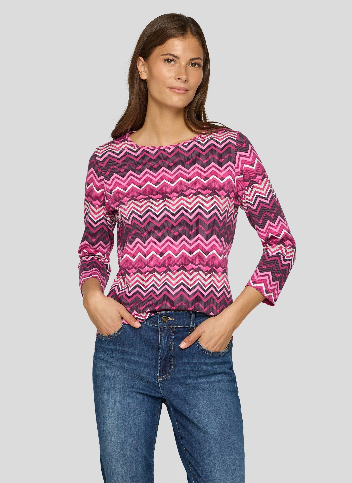 Rabe 3/4-Arm-Shirt mit grafschem Muster