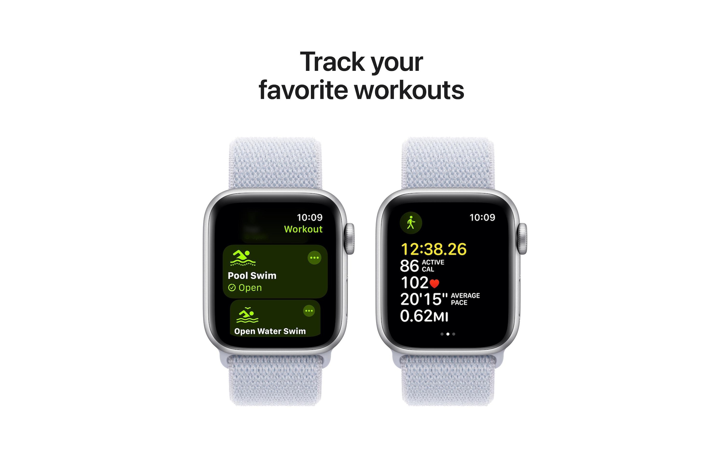 Apple Watch SE (2024), 40 mm, GPS + Cellular, Sport Loop, Silberfarben