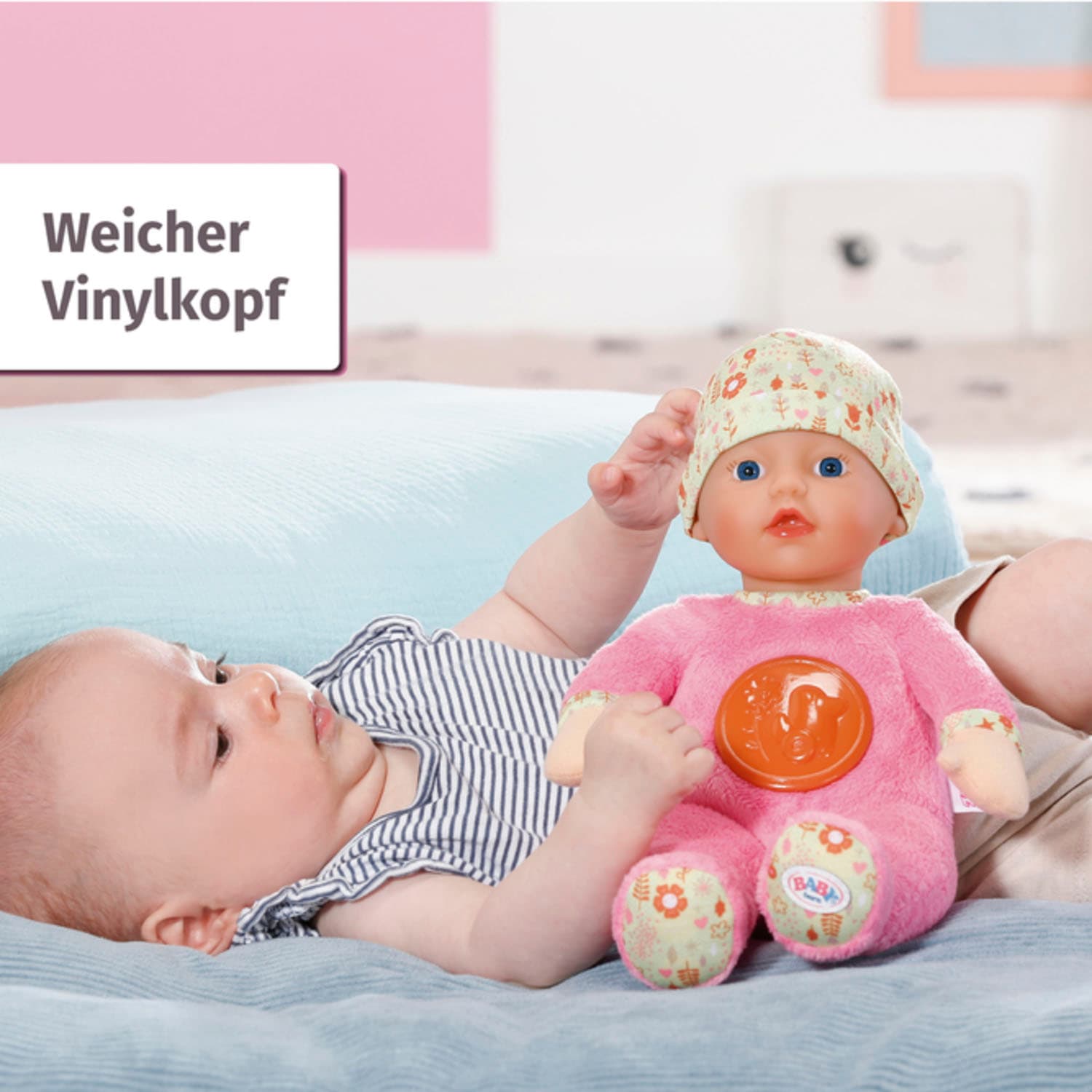 Baby Born Babypuppe »Nightfriends for babies, 30 cm«, mit Nachtlichtfunktion und Mütze mit Blumenmuster