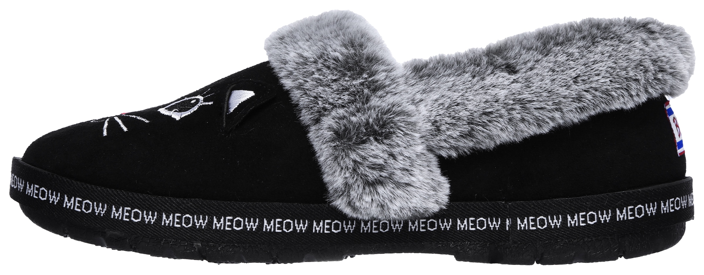 Skechers Pantoffel »TOO COZY MEOW PAJAMAS«, Hausschuh mit gesticktem Katzengesicht