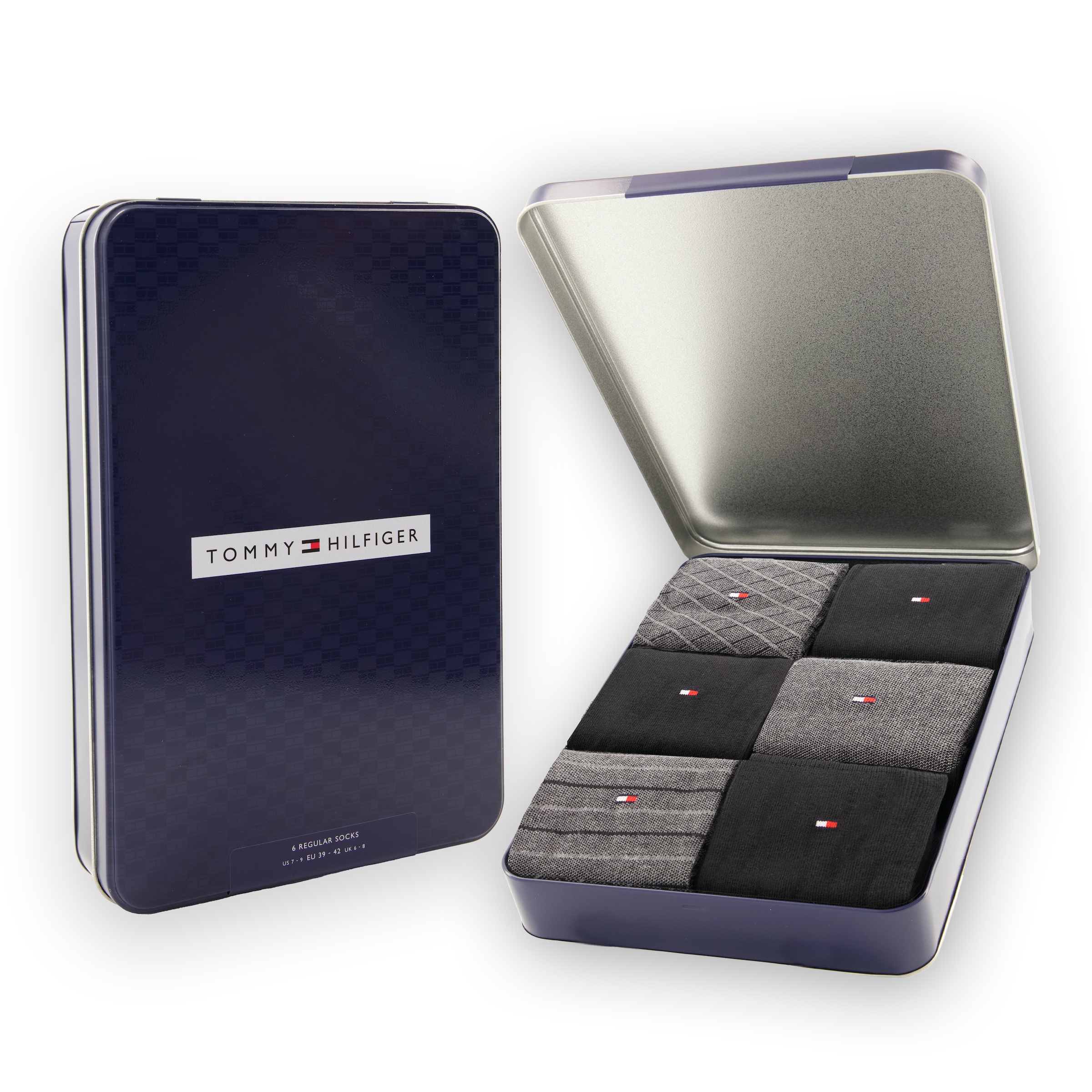 Tommy Hilfiger Socken »TH MEN SOCK 6P TIN GIFTBOX BIRDEYE«, (6er Pack)